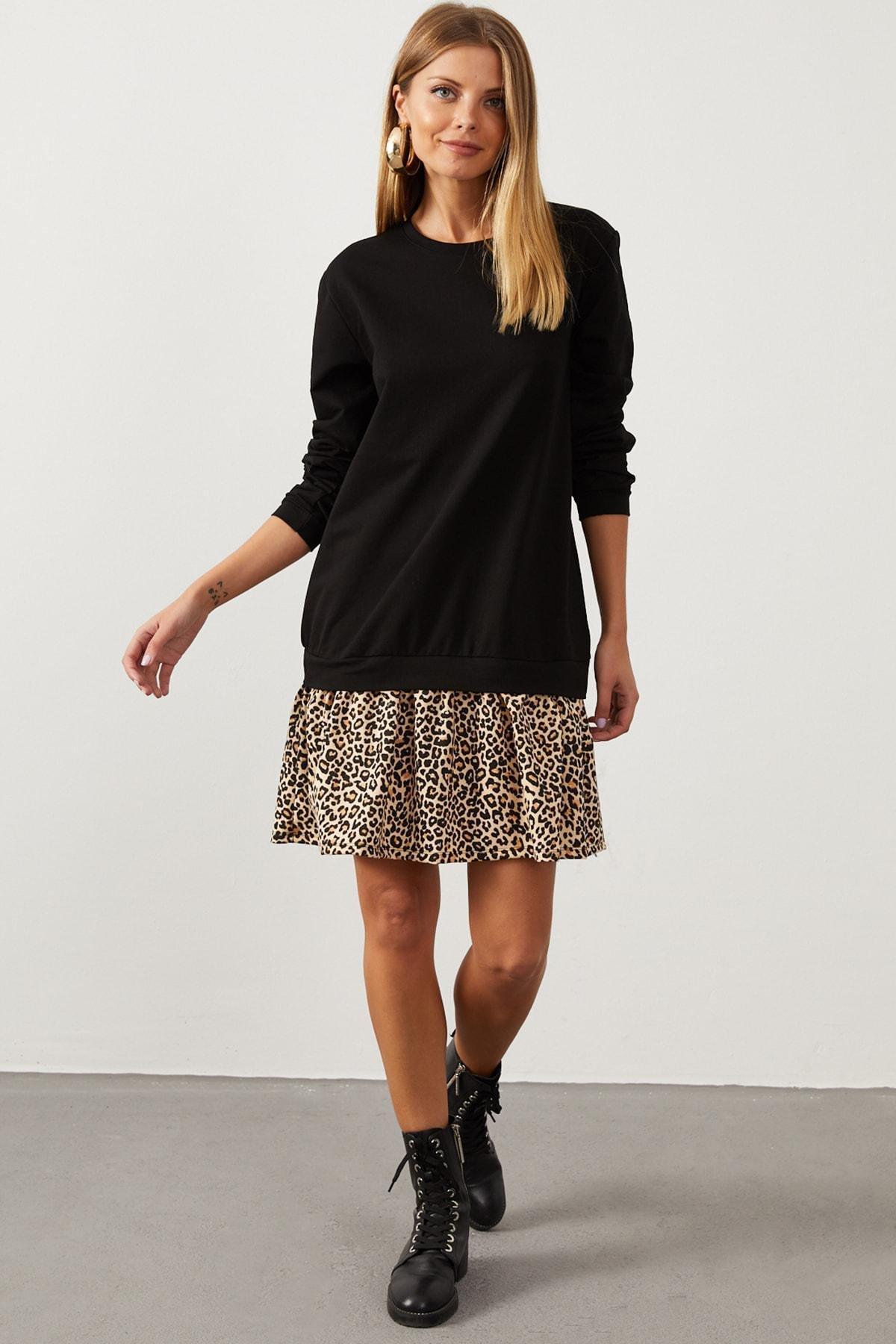 Black Ruffle Hem Dress, , large image number 3