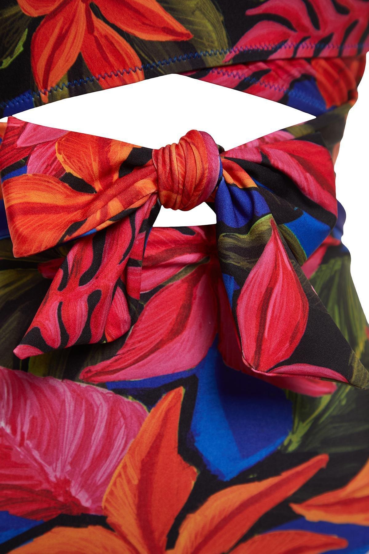 Multicolour Double Breasted Swimsuit, Blue-Multicolor, large image number 5