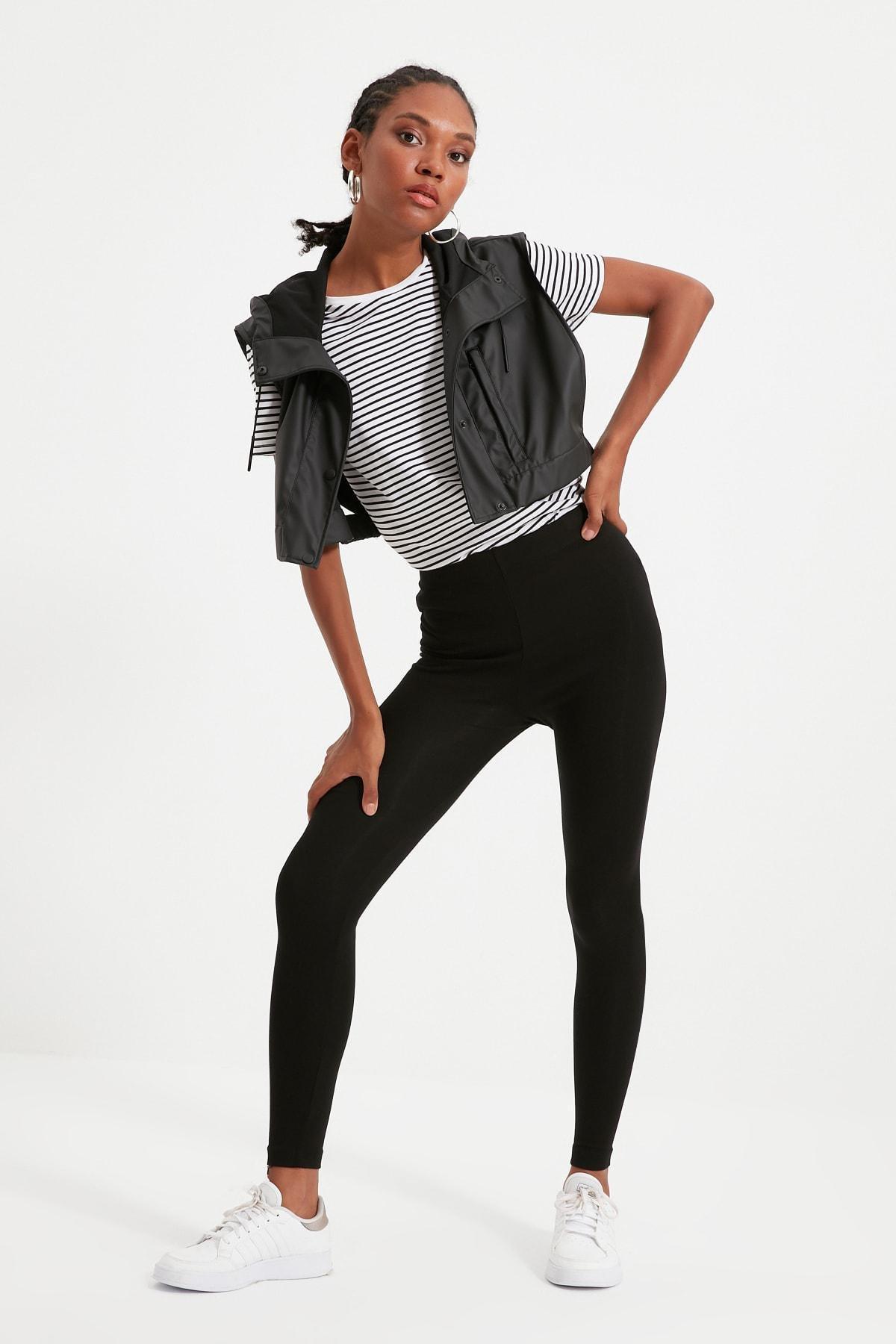 Black Slim Leggings, , medium