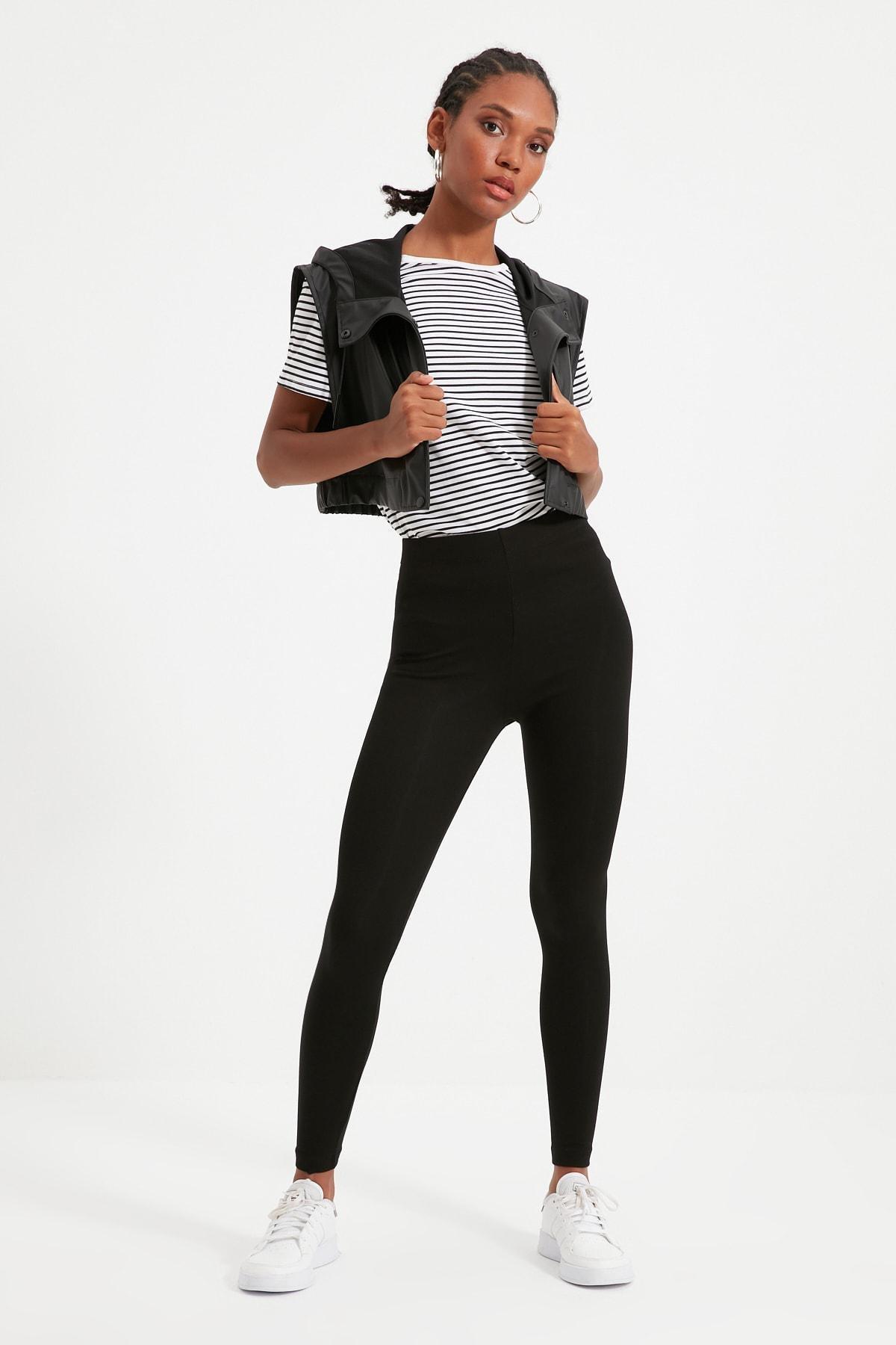 Black Slim Leggings, , large image number 1
