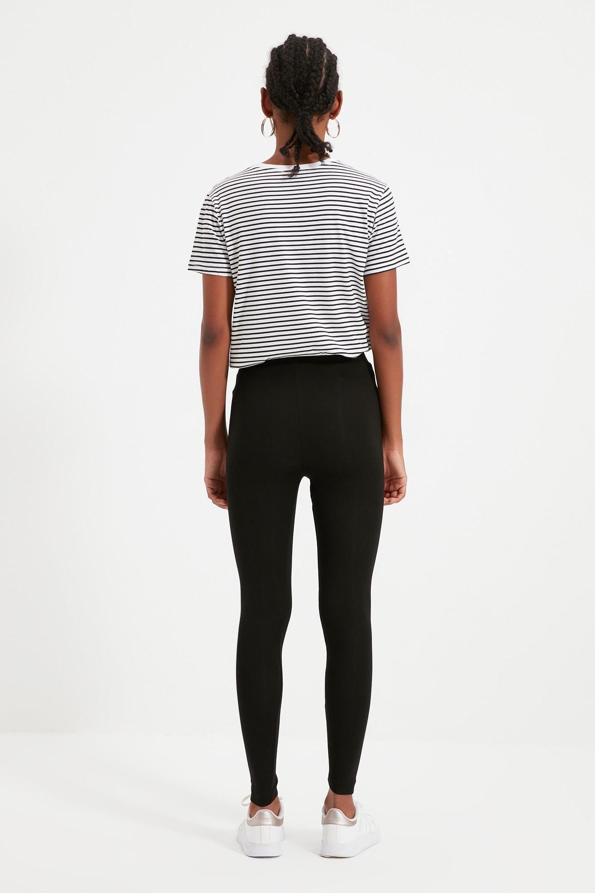 Black Slim Leggings, , large image number 4