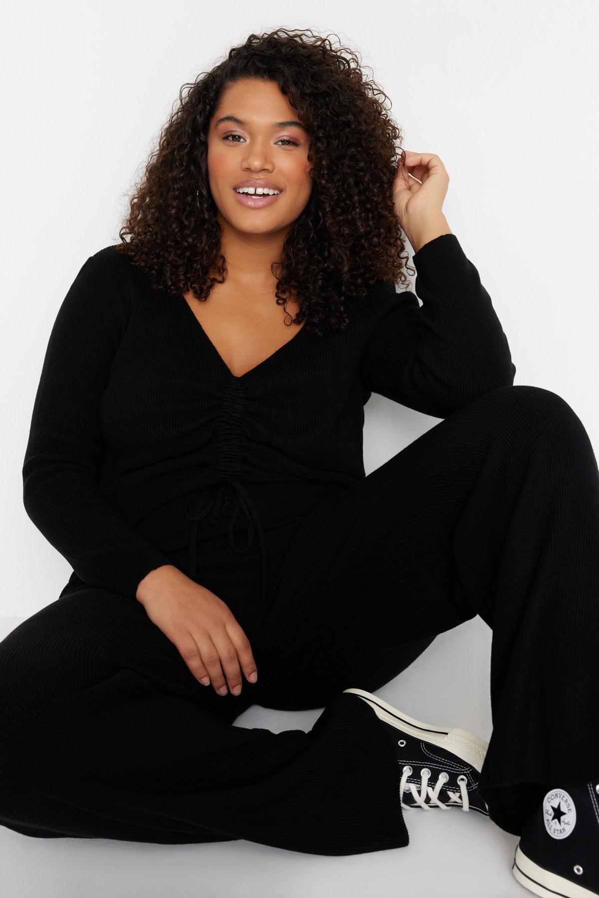 Black Fitted Sweater, , large image number 1