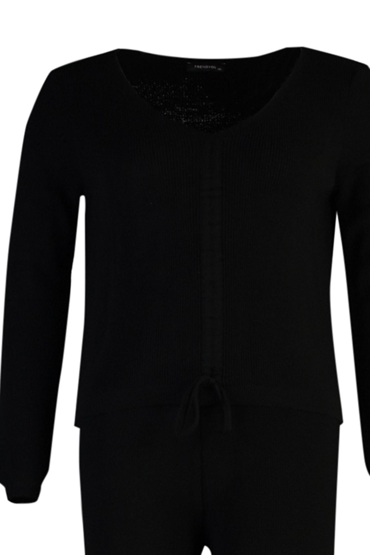 Black Fitted Sweater, , large image number 7