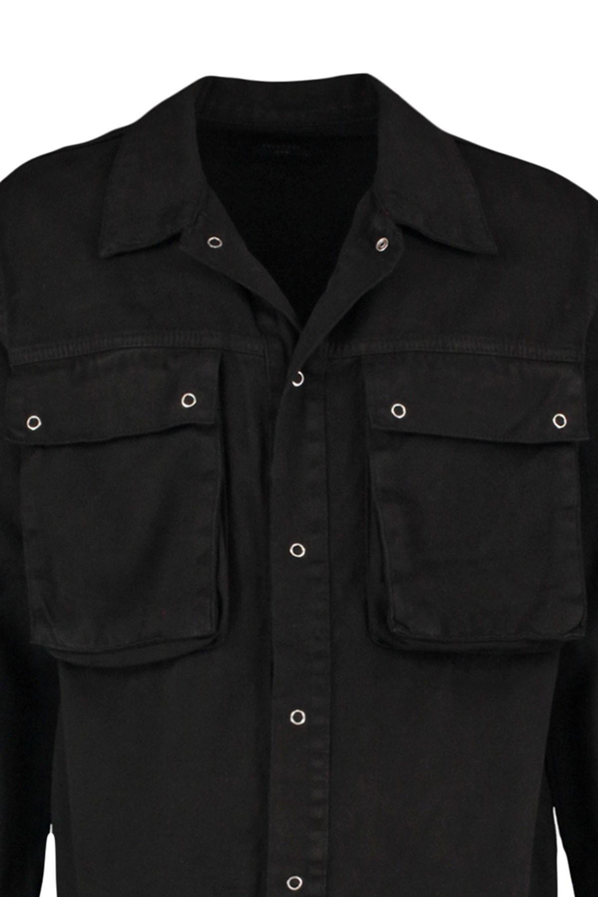 Black Denim Jeans Jacket, , large image number 6