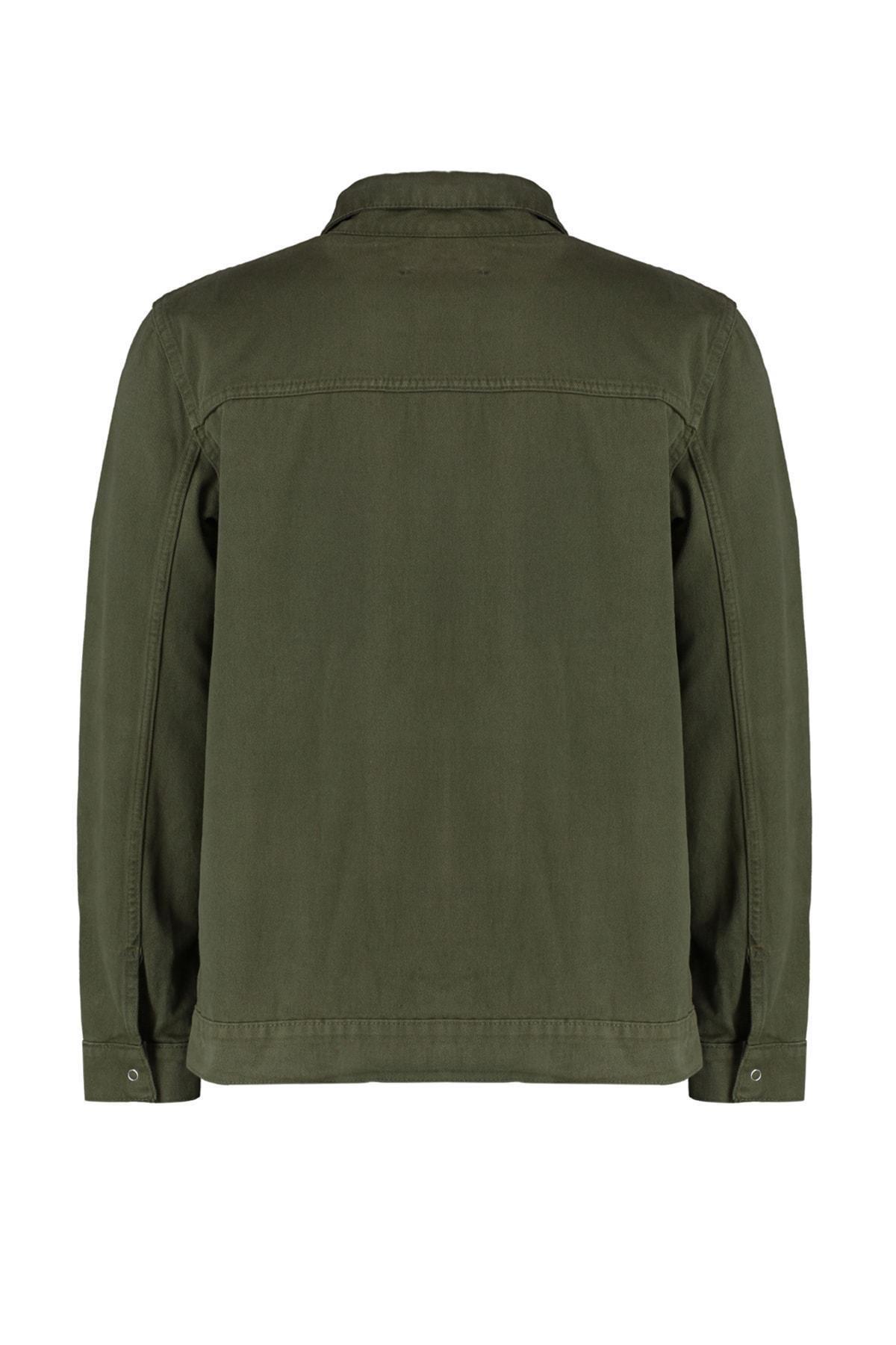 Khaki Lapel Collar Jacket, C101_7015, large image number 7