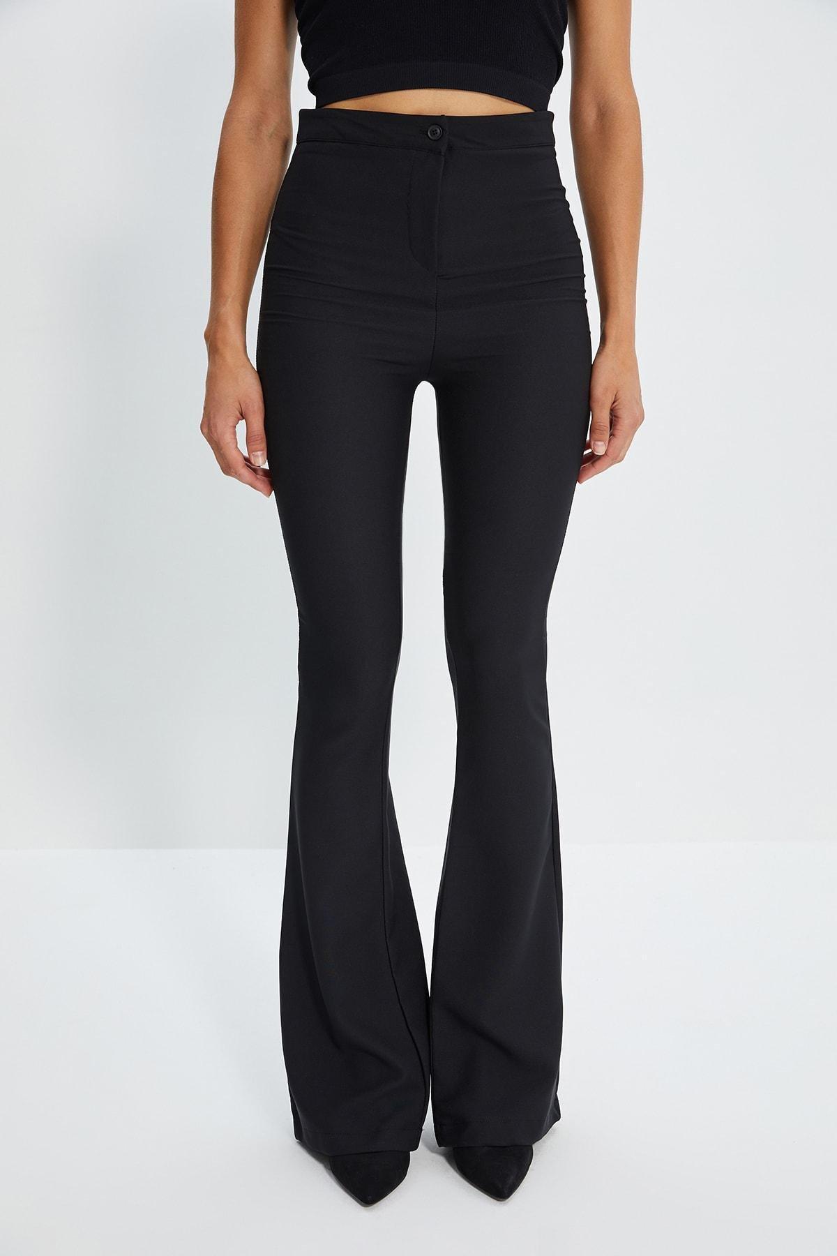 Black Bootcut High Waist Pants, , large image number 2