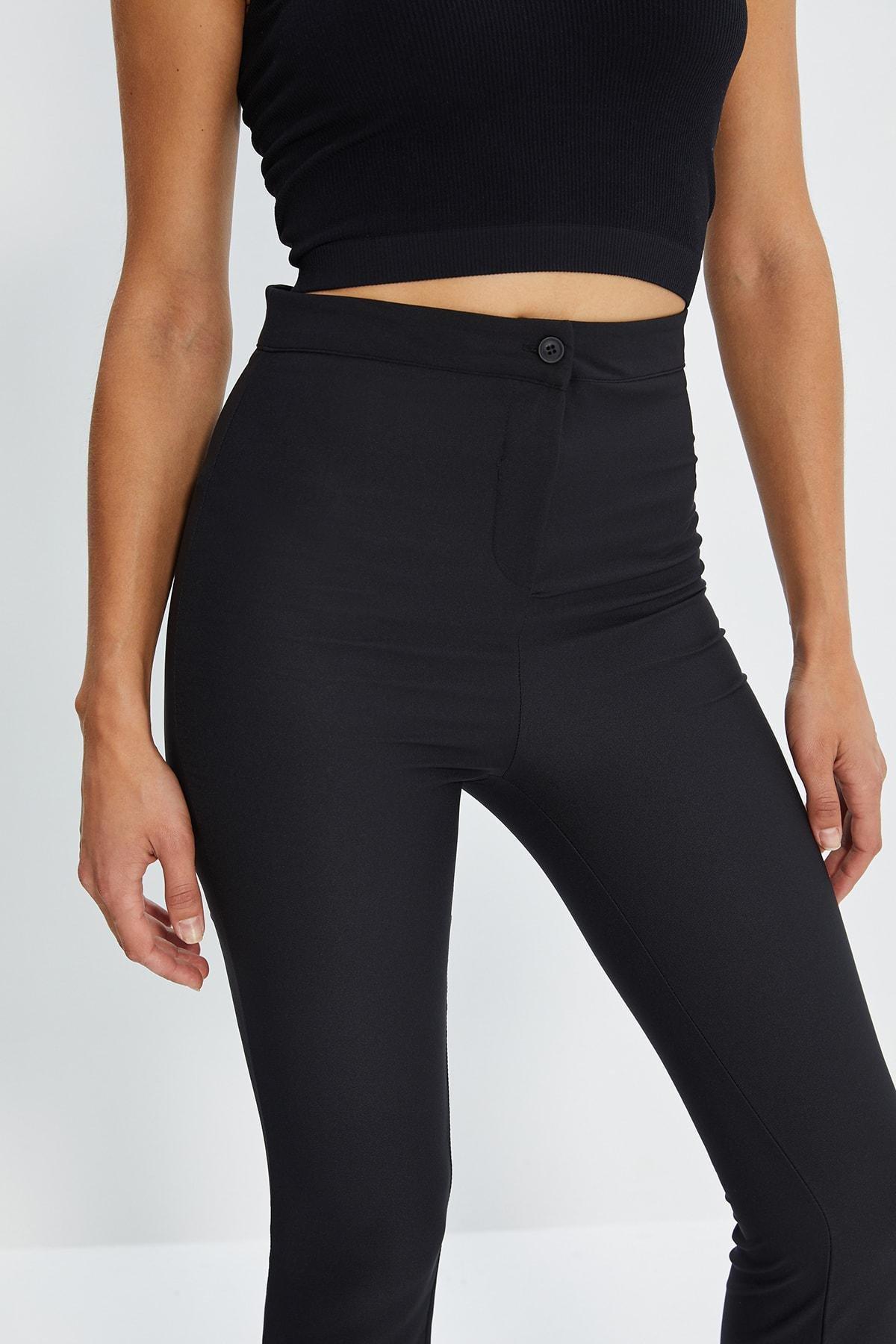 Black Bootcut High Waist Pants, , large image number 3