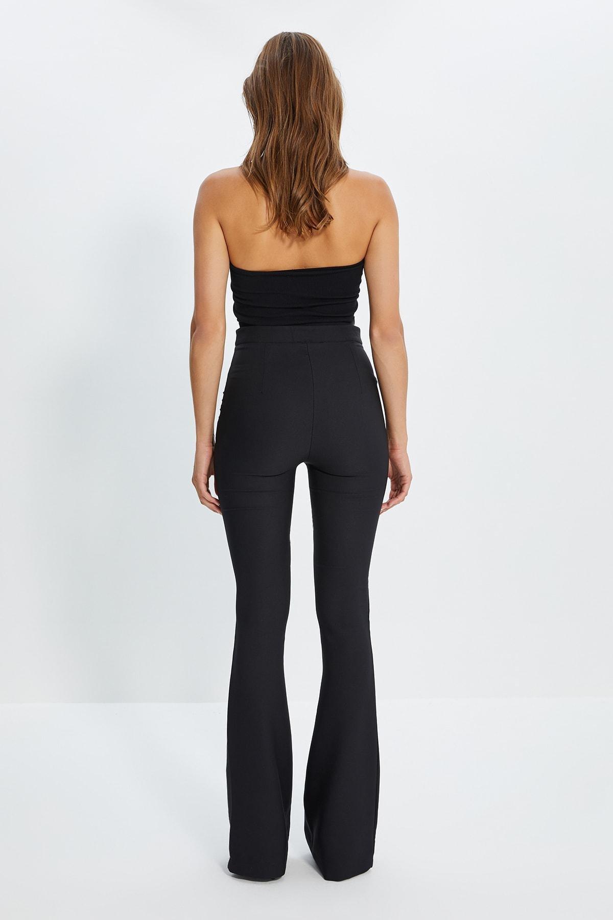 Black Bootcut High Waist Pants, , large image number 4