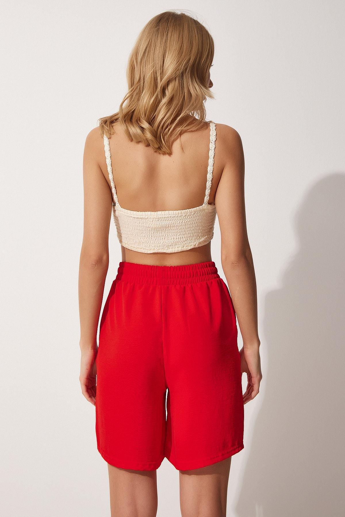 Red V-Neck Co-Ord Set, Vivid Red, large image number 4