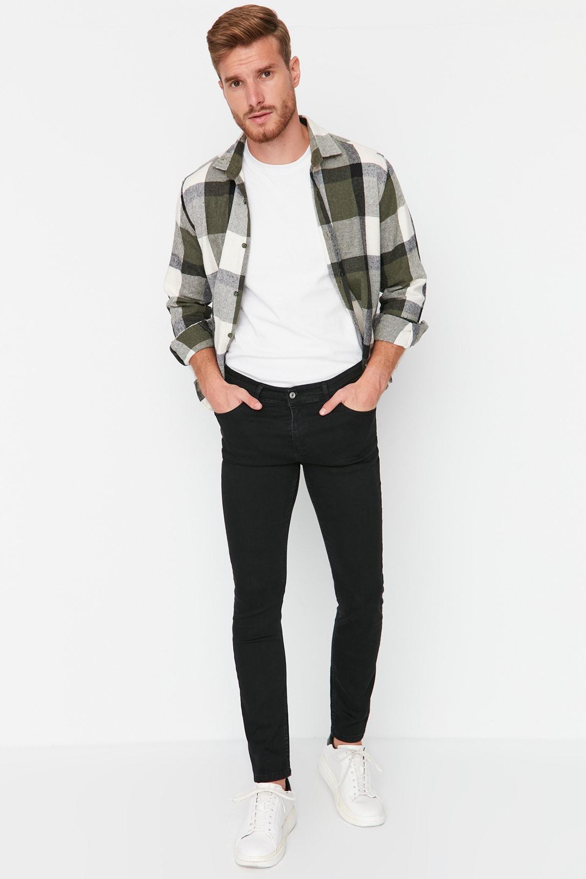 Black Skinny Mid Waist Jeans, , large image number 2