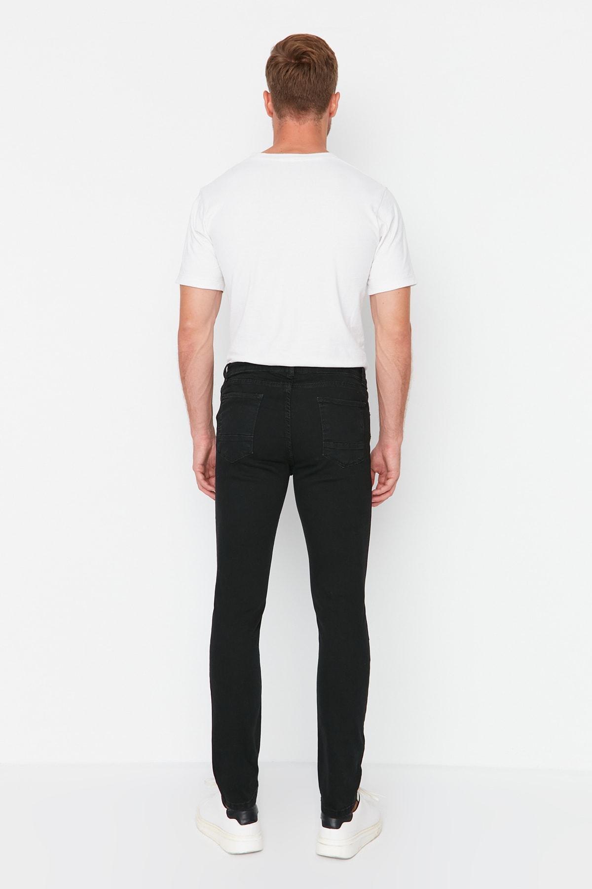 Black Skinny Mid Waist Jeans, , large image number 5