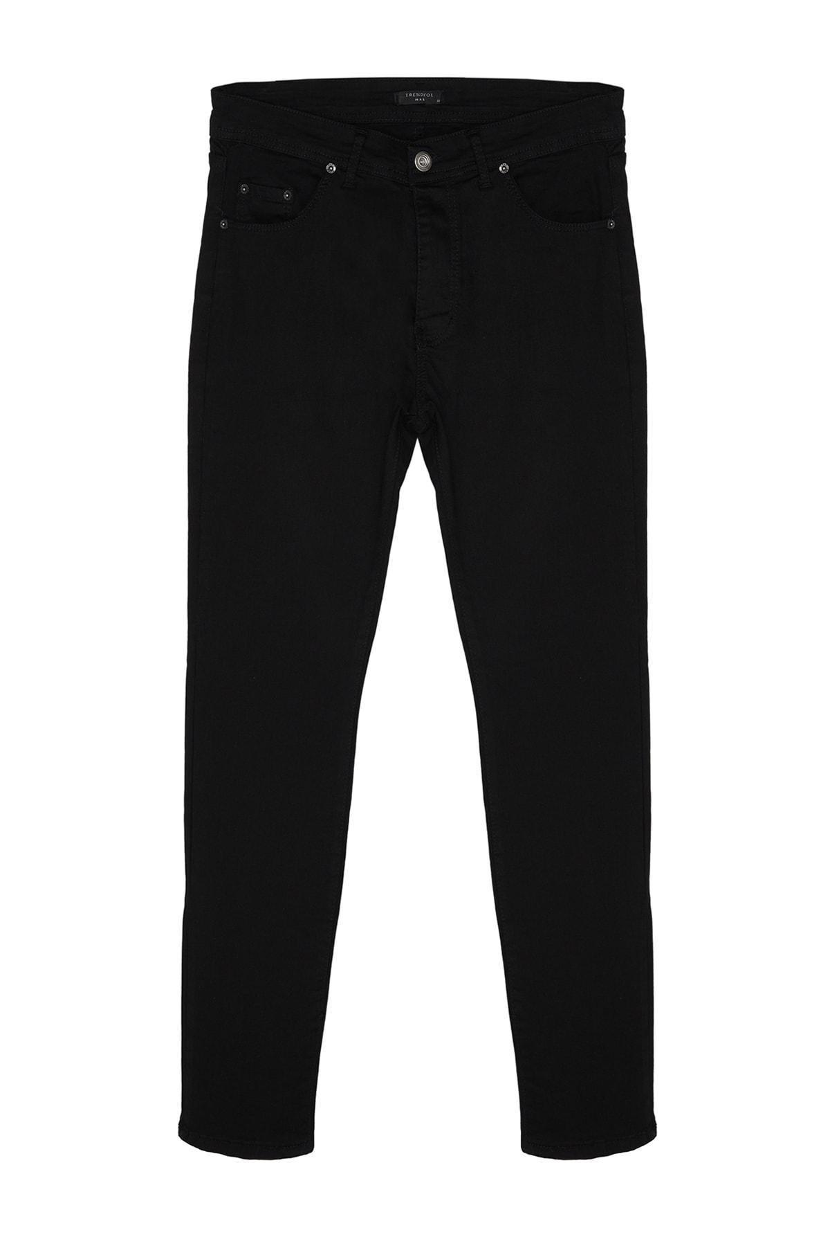 Black Skinny Mid Waist Jeans, , large image number 6
