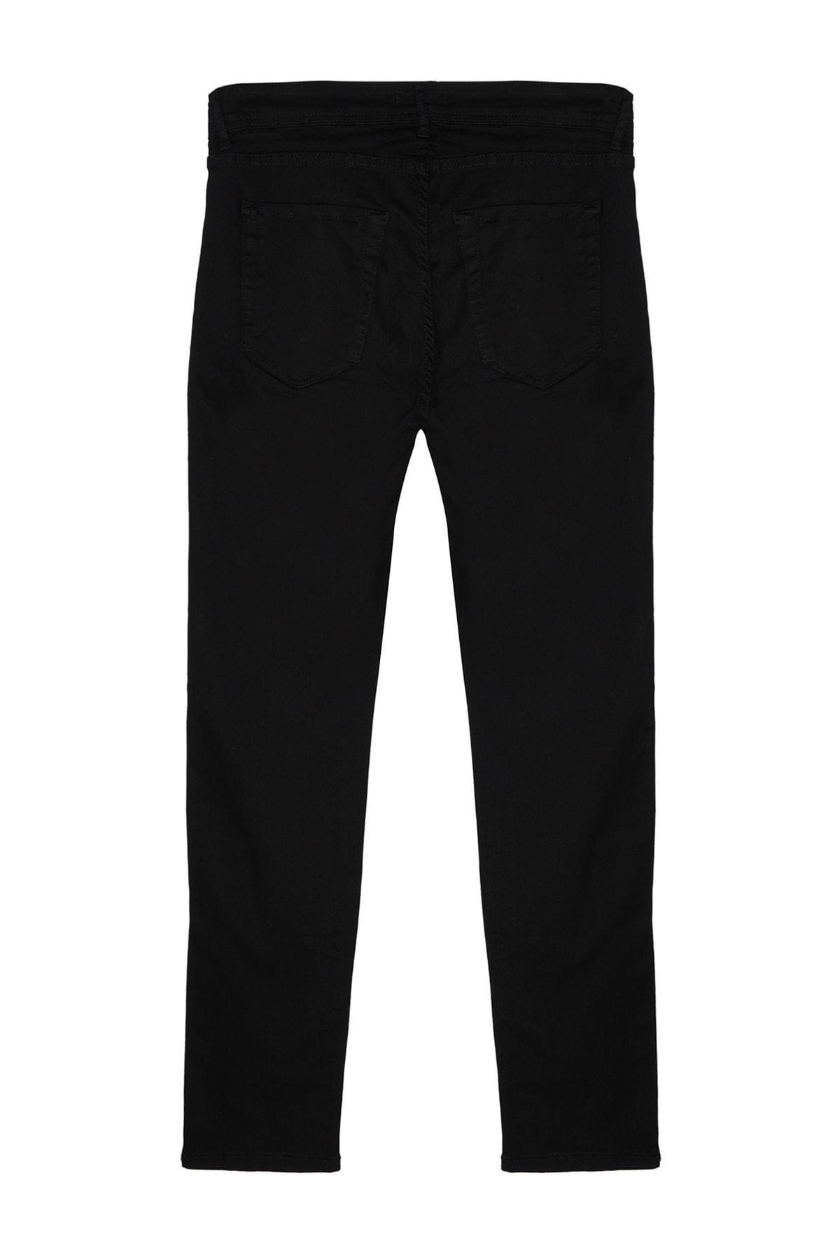 Black Skinny Mid Waist Jeans, , large image number 8