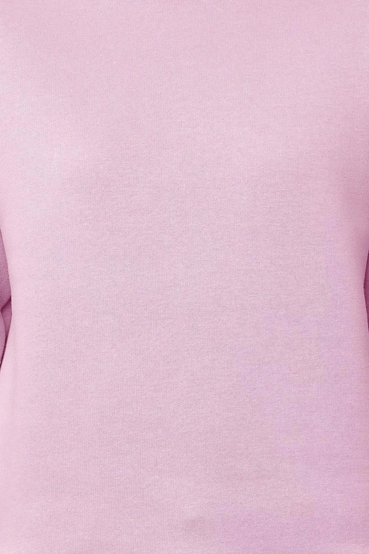 Pink Thick Polar Fleece Turtleneck Sweatshirt, , large image number 3