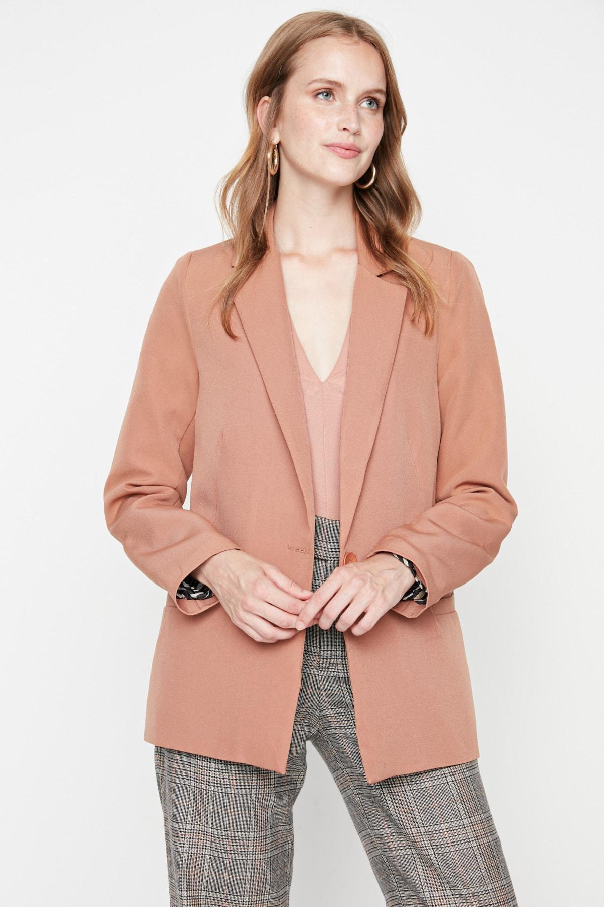 Brown Double-Breasted Blazer, , large image number 7
