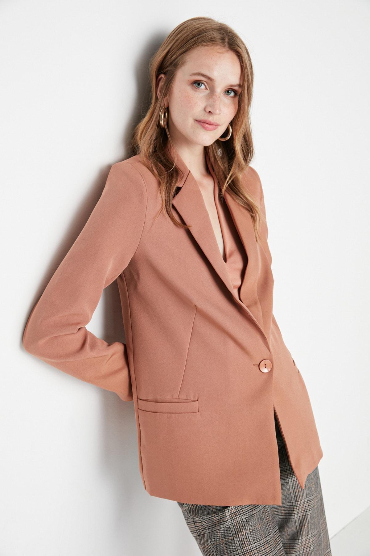 Brown Double-Breasted Blazer, , large image number 13