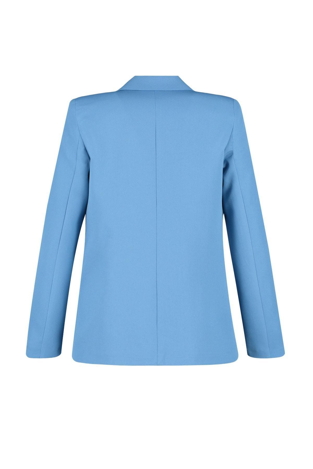 Trendyol - Blue Lapel Collar Blazer