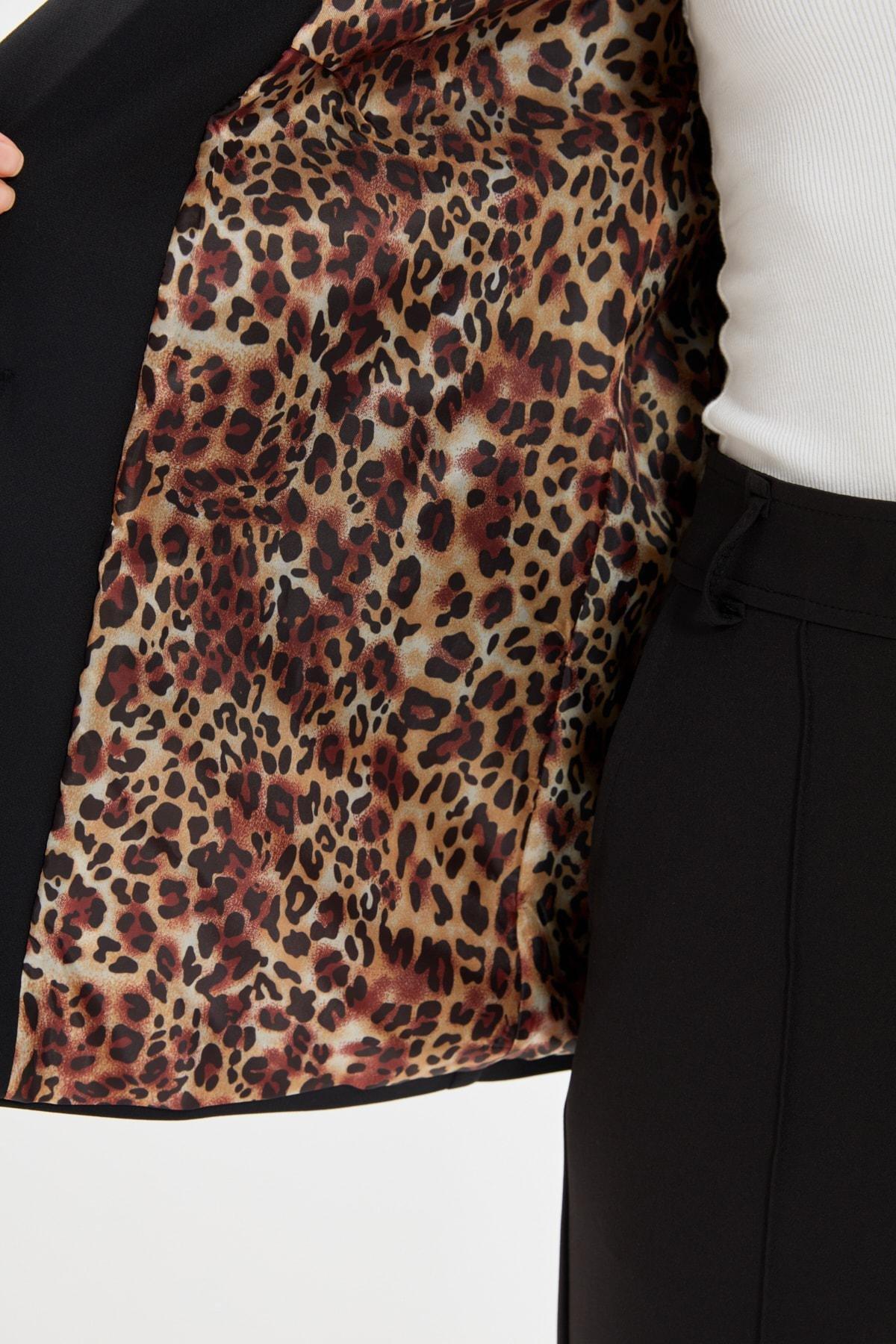 Black Double Breasted Blazer, Black, large image number 7
