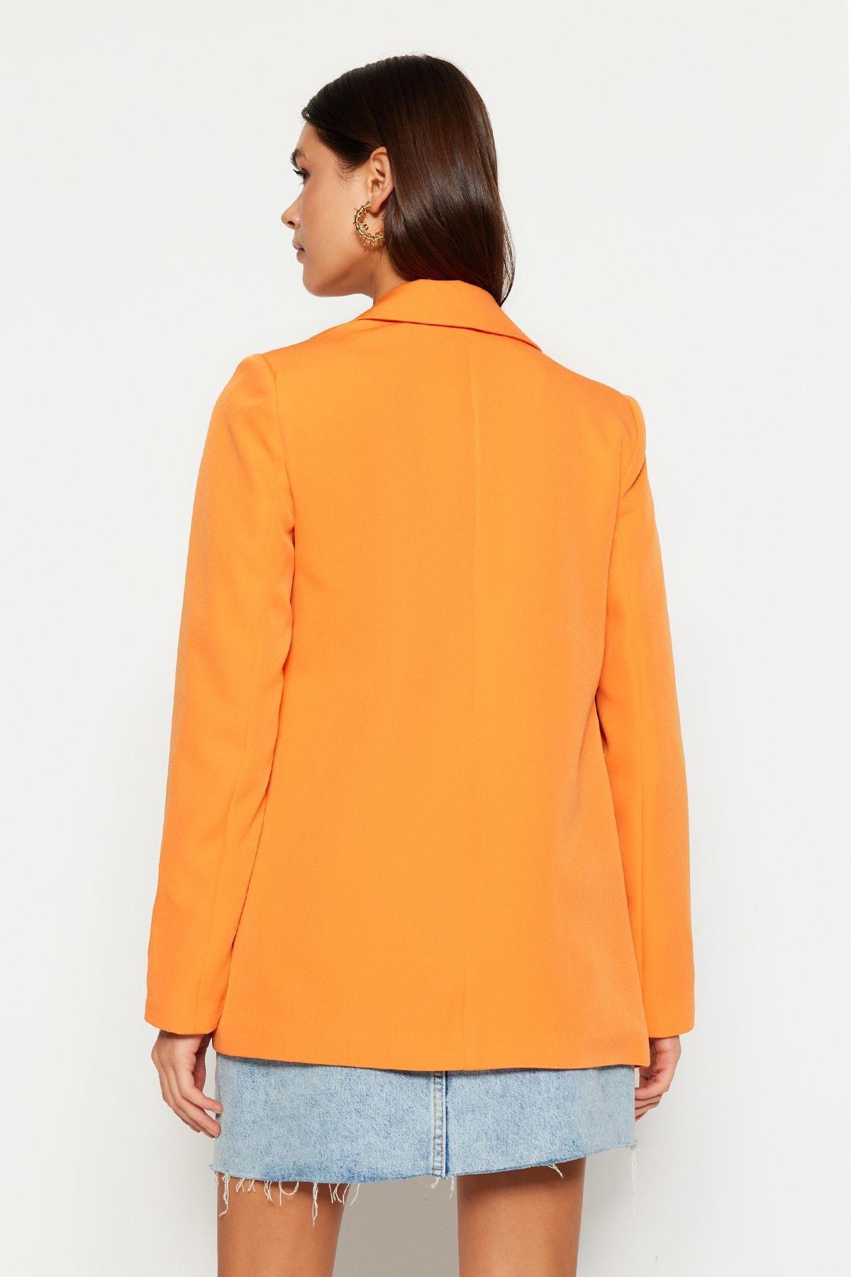 Orange Double Breasted Blazer, , large image number 4