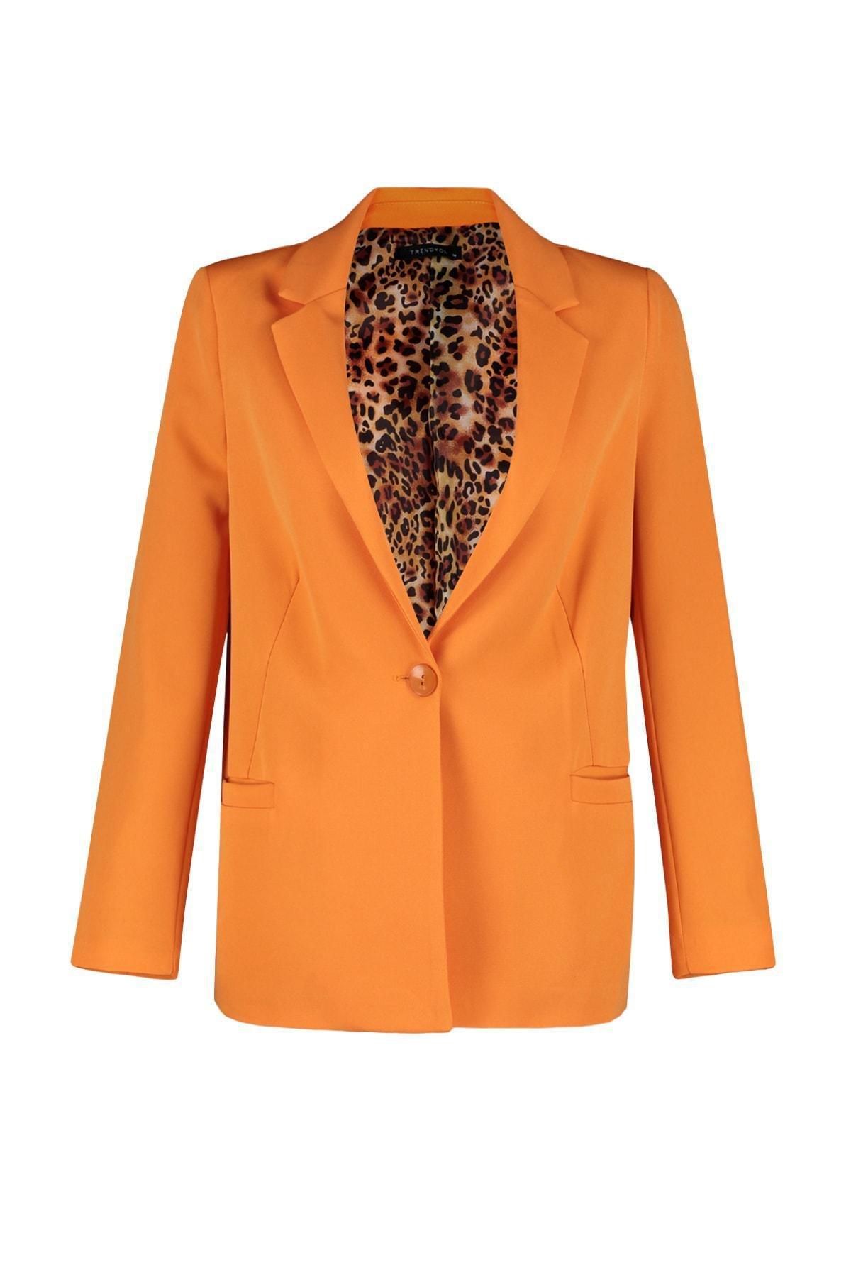 Orange Double Breasted Blazer, , large image number 5