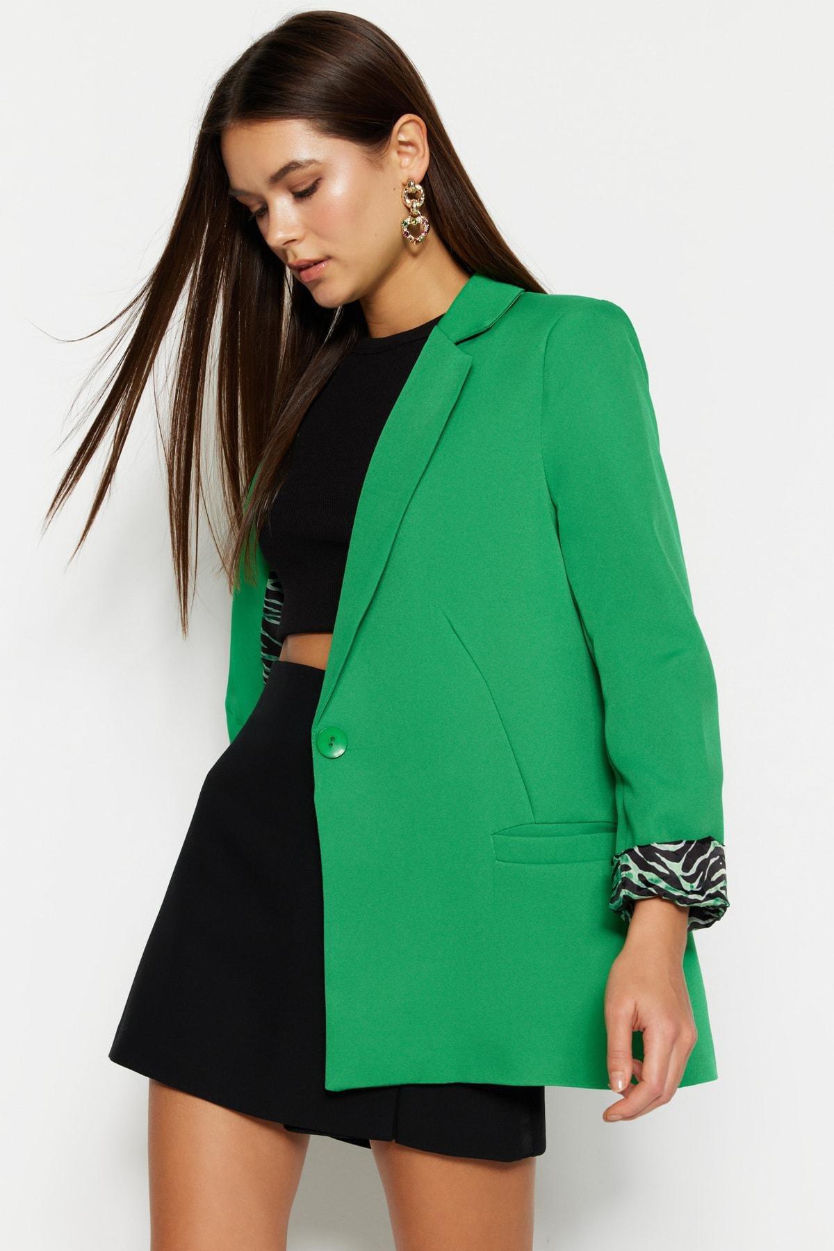 Grey Plain Blazer, , large image number 5
