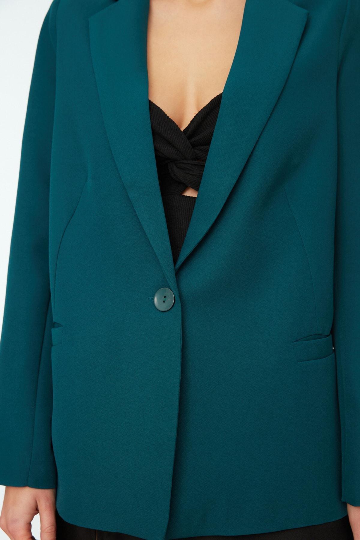 Grey Plain Blazer, , large image number 8