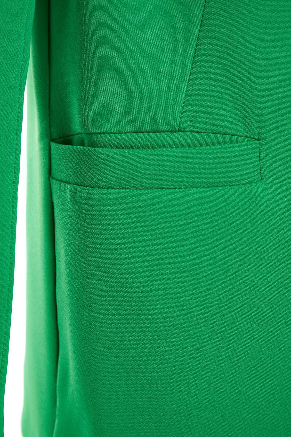 Grey Plain Blazer, Green, large image number 13