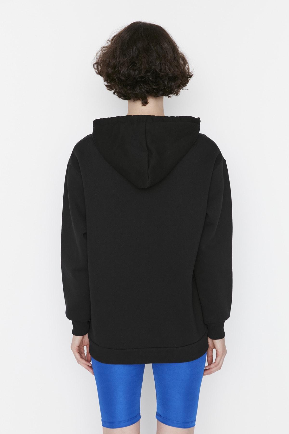 Trendyol - Black Hooded Sweatshirt