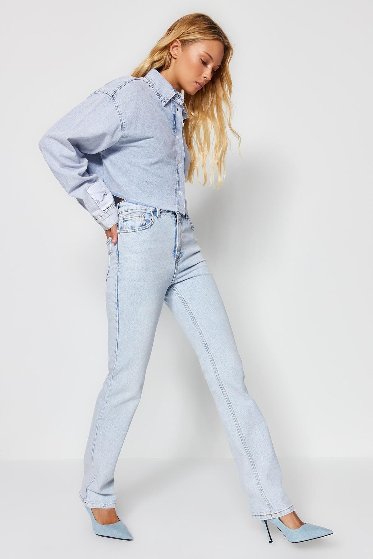Blue Bootcut Jeans, , large image number 1