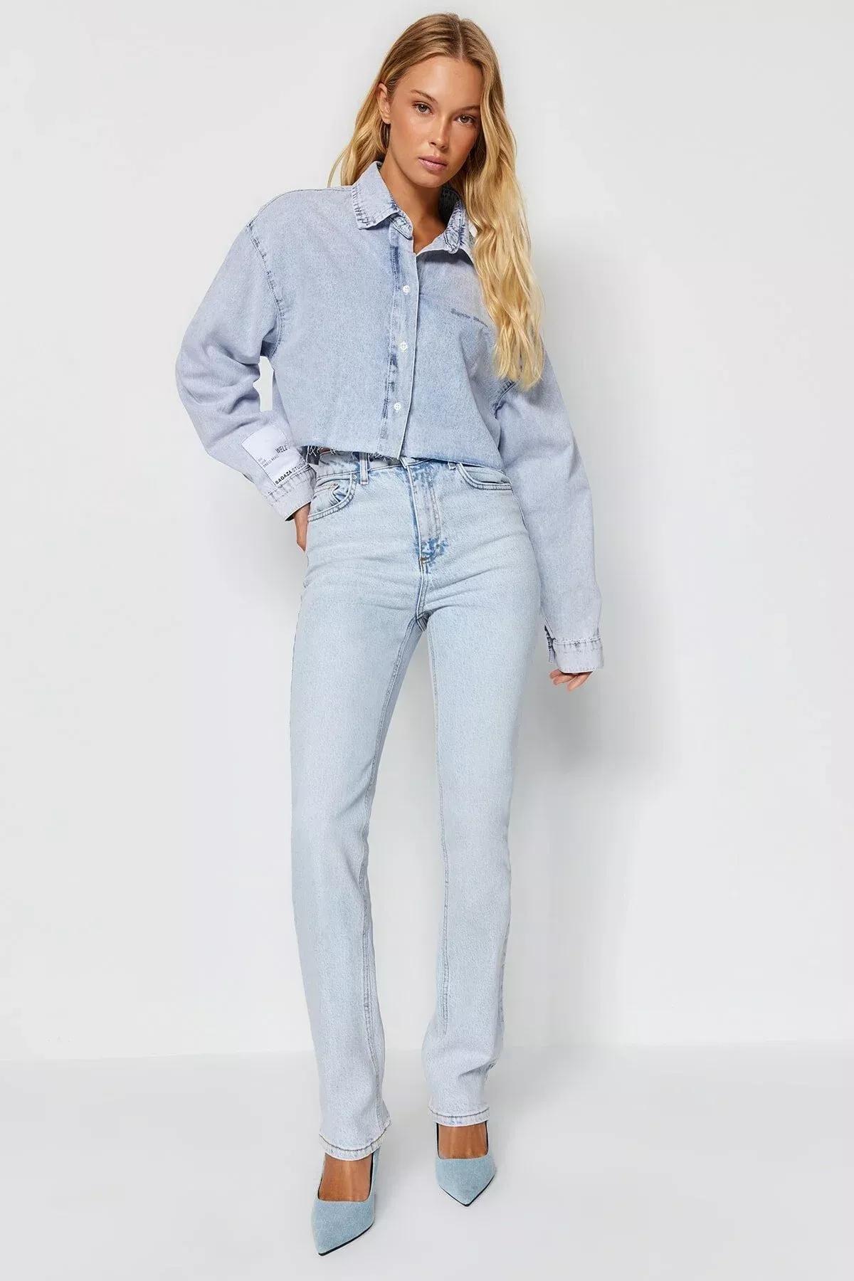 Blue Bootcut Jeans, Blue, large image number 2