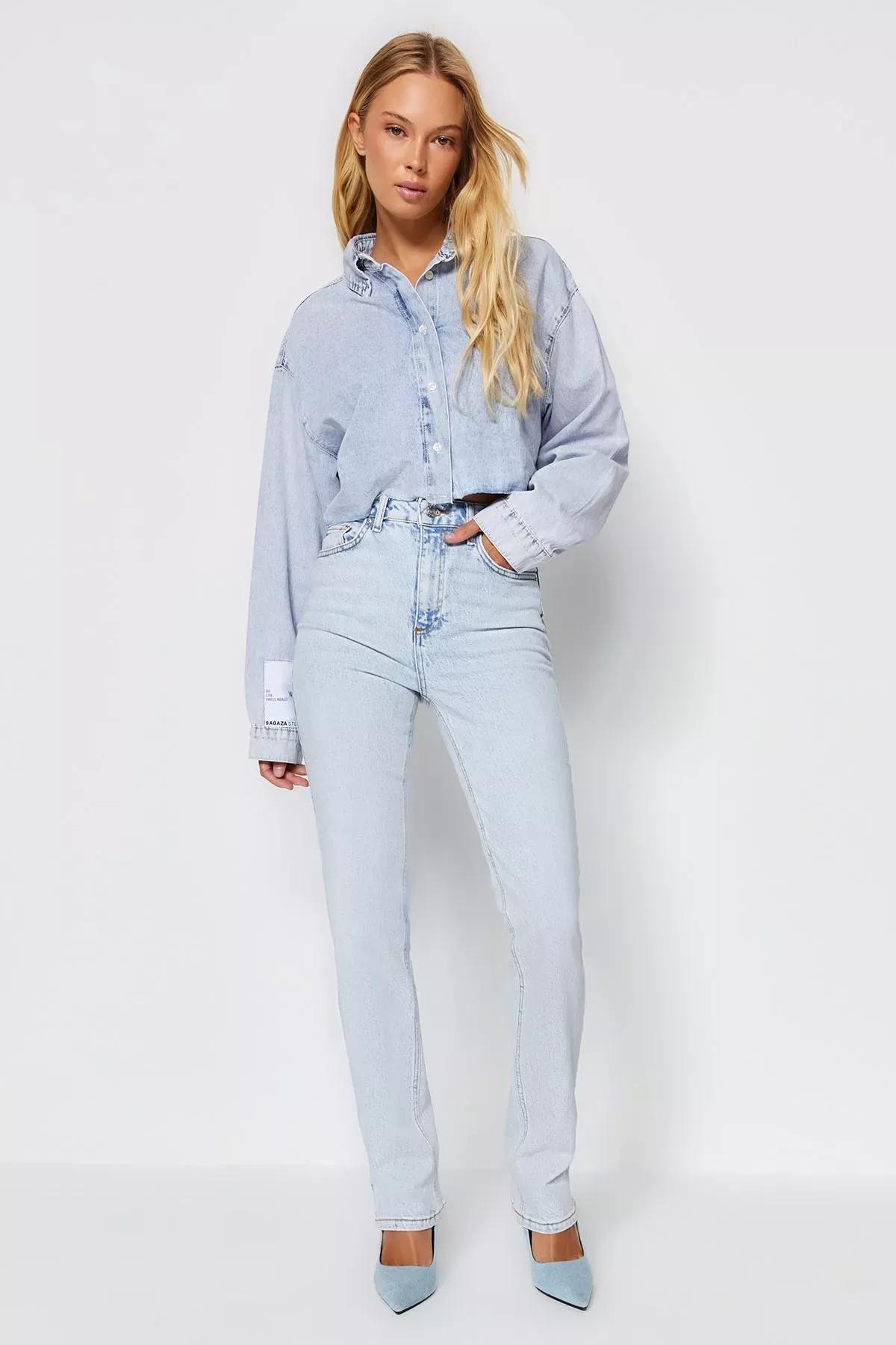 Blue Bootcut Jeans, , large image number 3