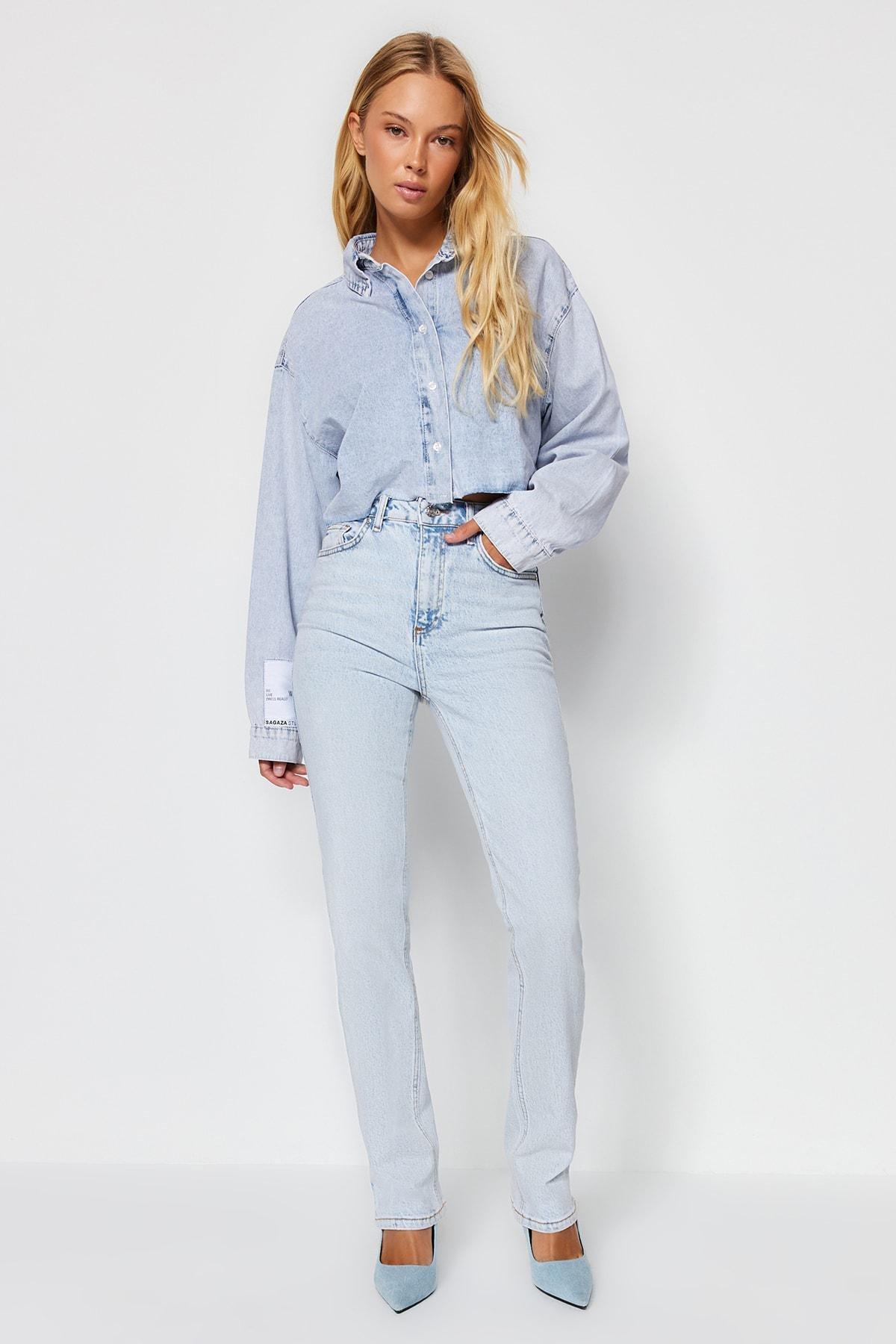 Blue Bootcut Jeans, , large image number 3