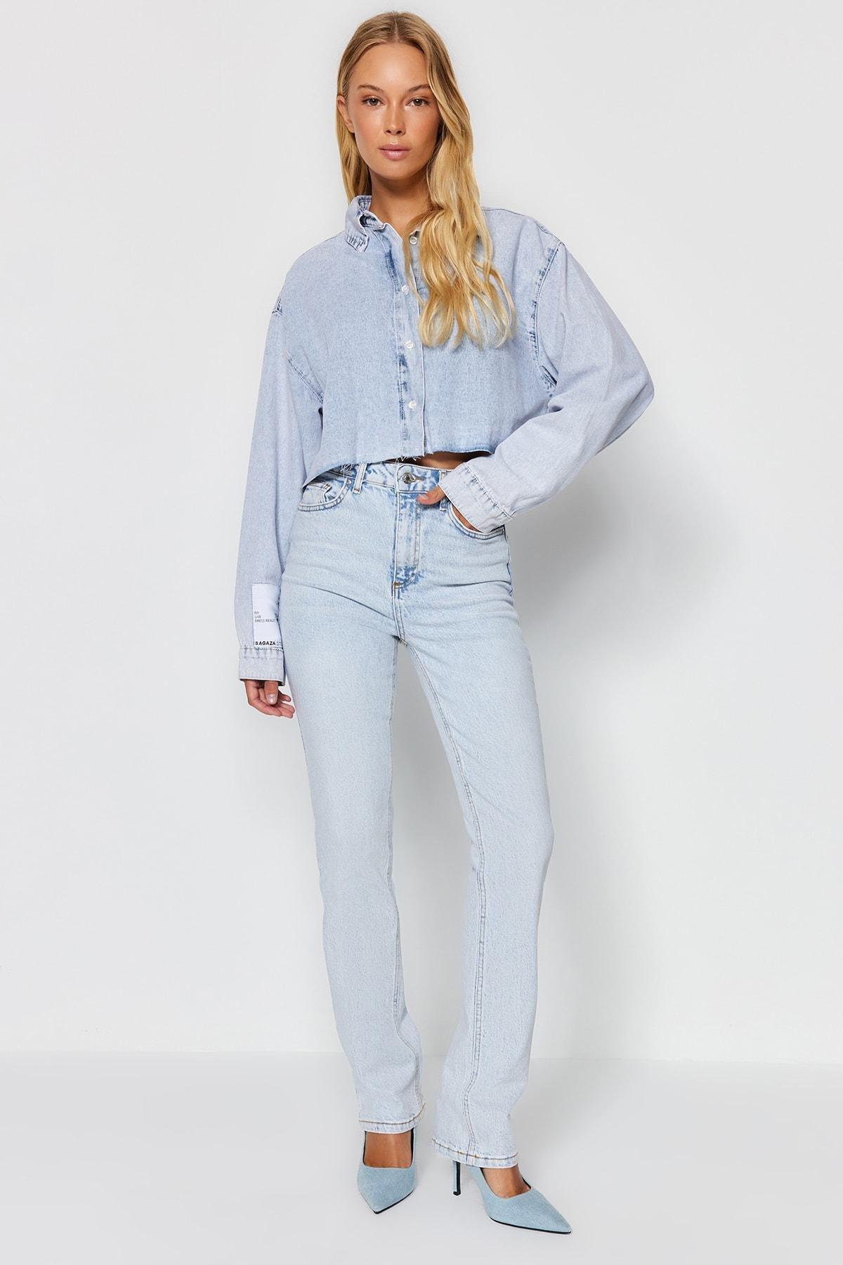 Blue Bootcut Jeans, , large image number 4