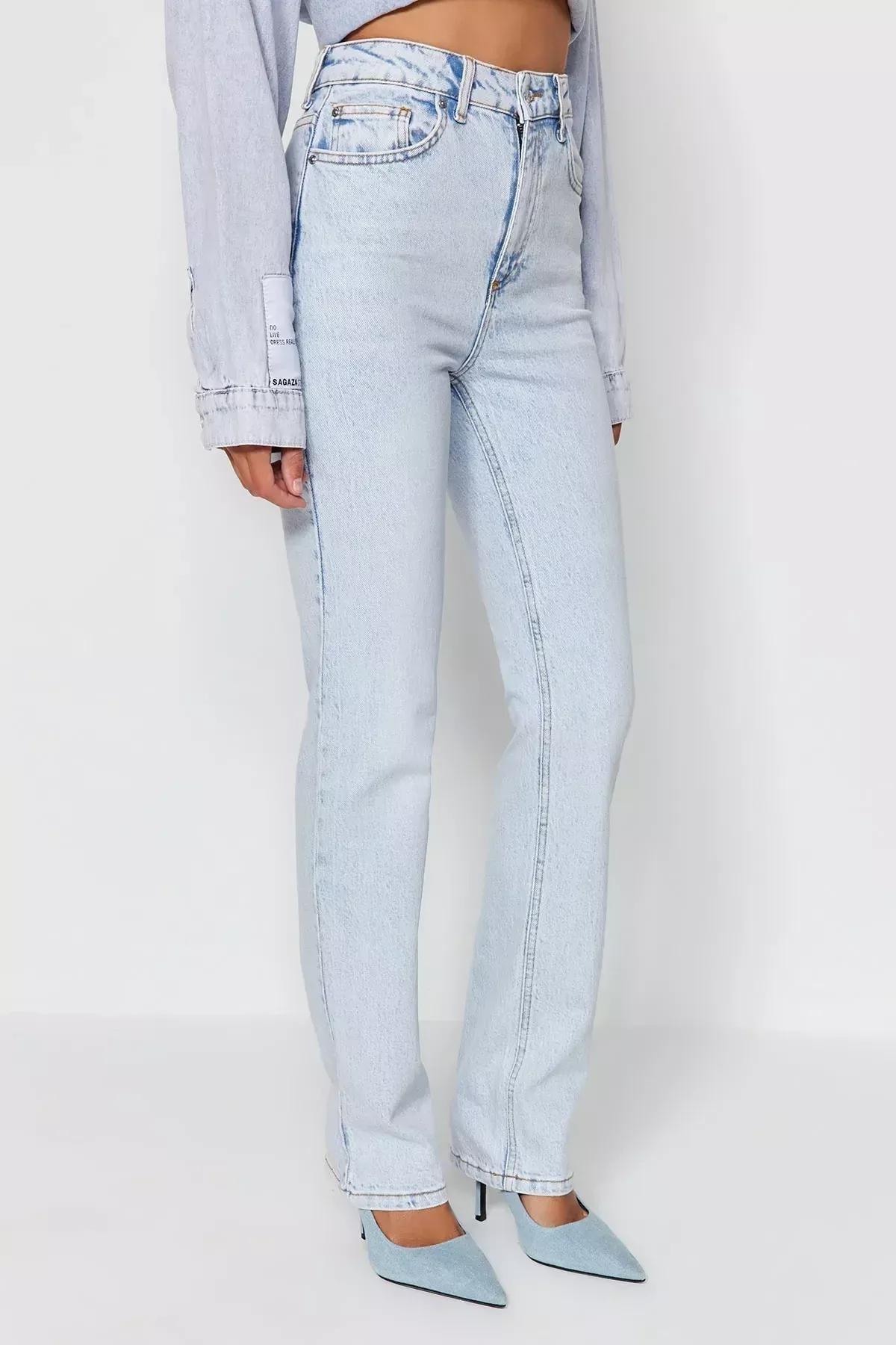 Blue Bootcut Jeans, Blue, large image number 6