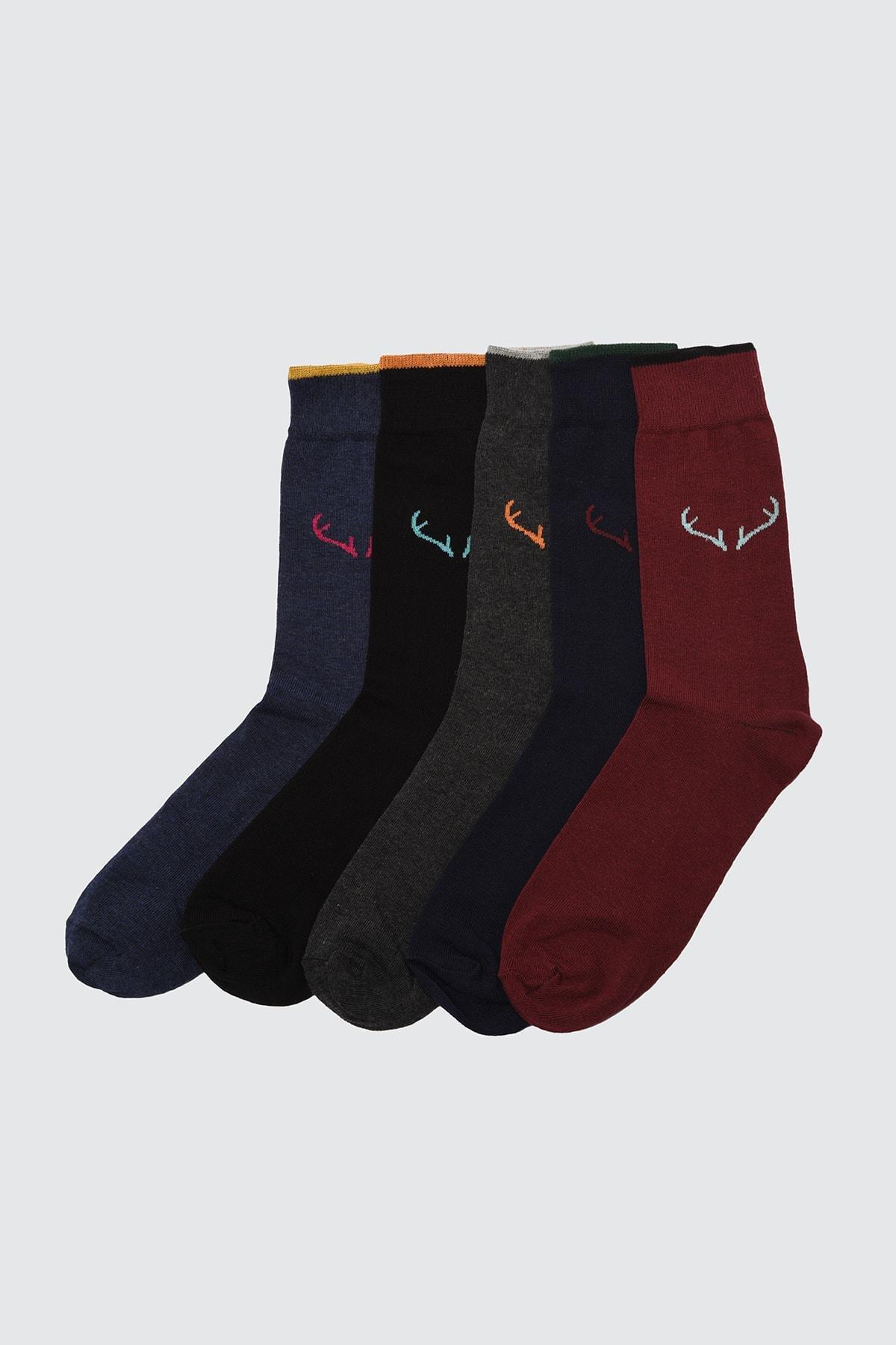 Multicolour Printed Socks, Set Of 5, , large image number 0
