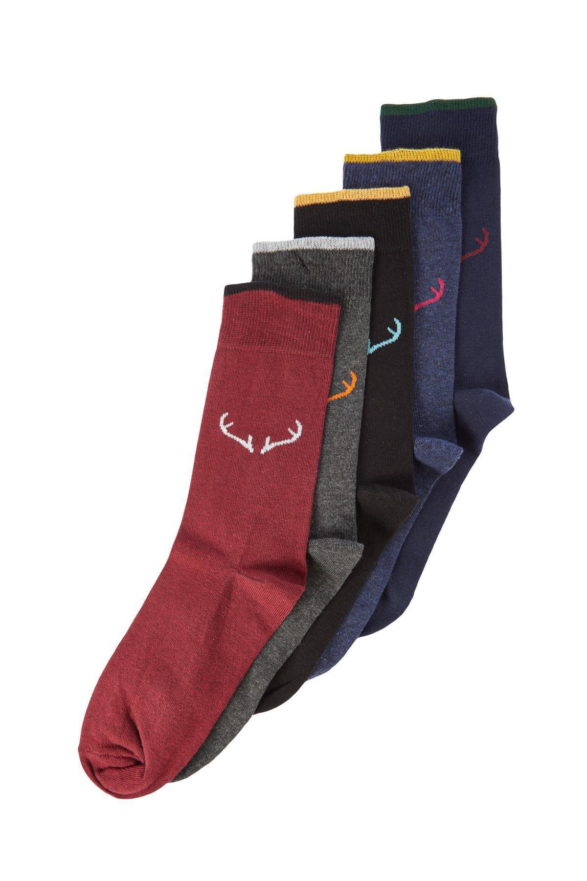 Multicolour Printed Socks, Set Of 5, , large image number 2