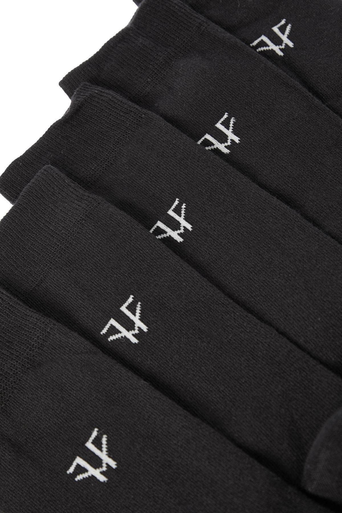 Black Printed Socks, Set Of 5, , large image number 2