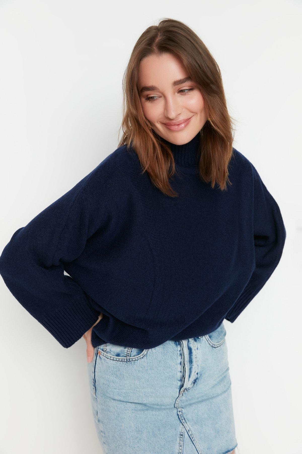Navy Regular Sweater, Dark blue, medium