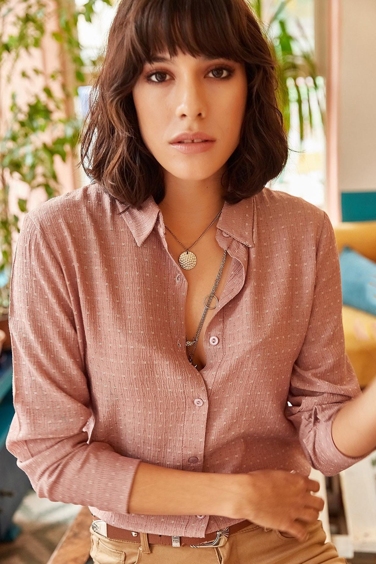 Pink Textured Flowy Shirt, , large image number 0