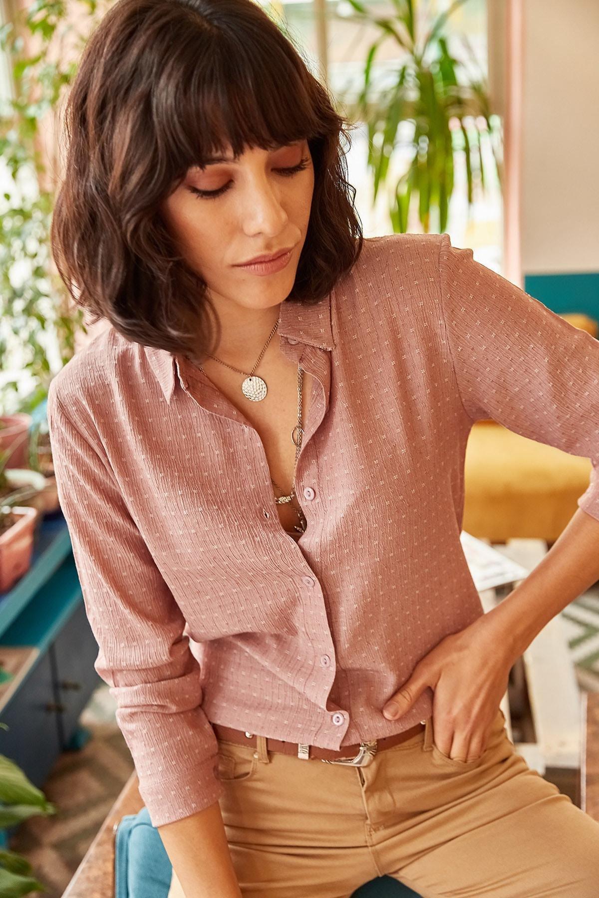 Pink Textured Flowy Shirt, , large image number 3