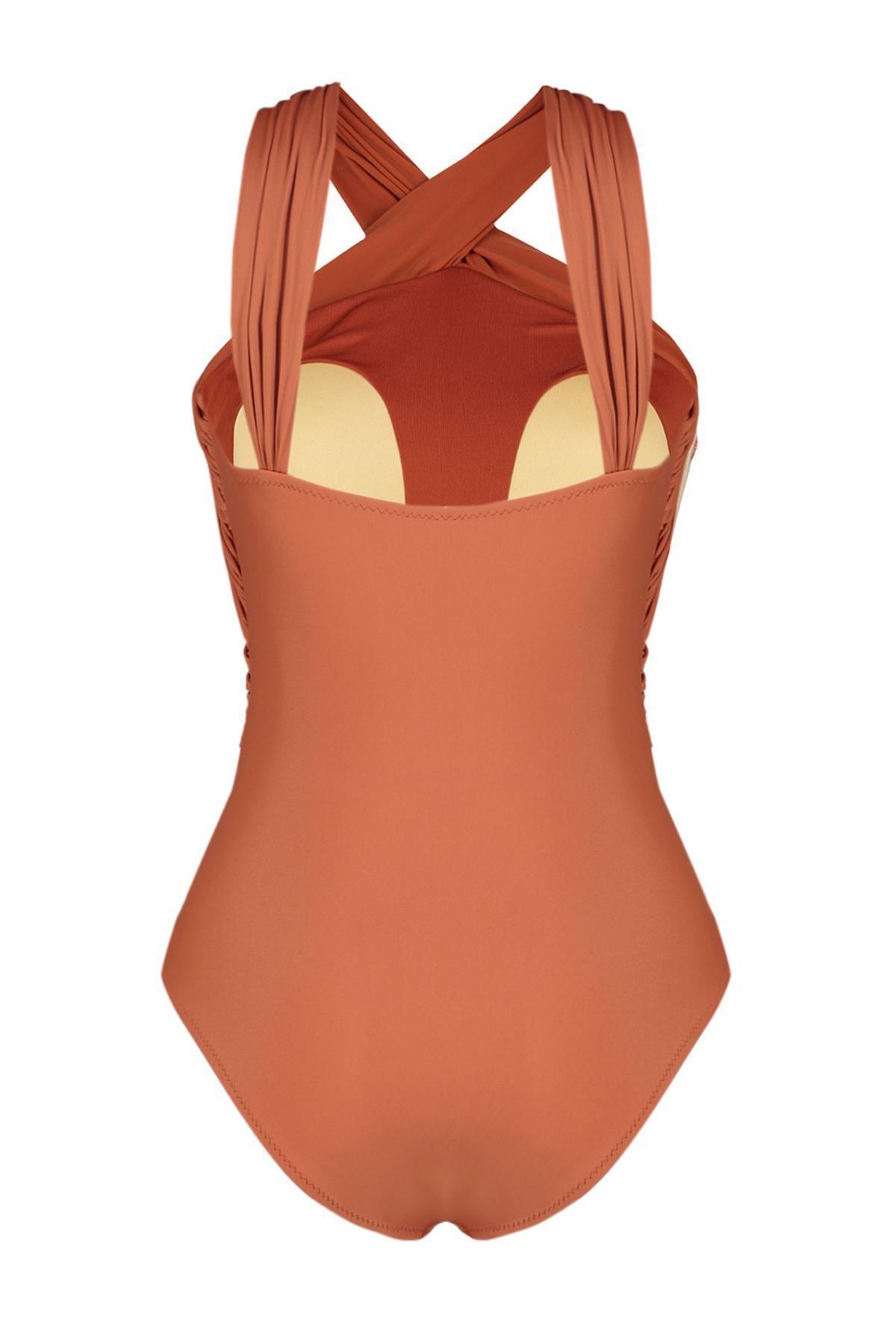 Red Cross-Tied Swimsuit, , large image number 5