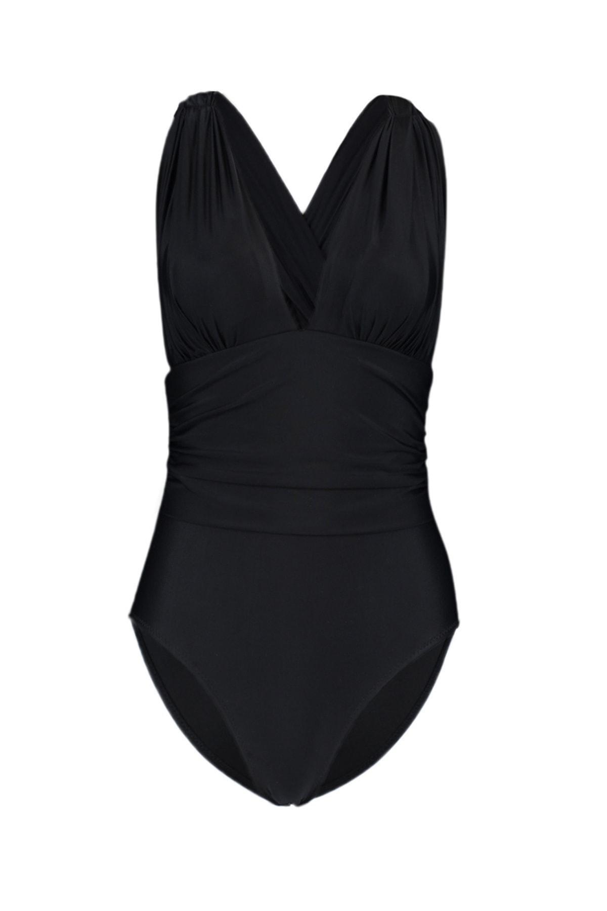 Black Plain Swimsuit, , large image number 5