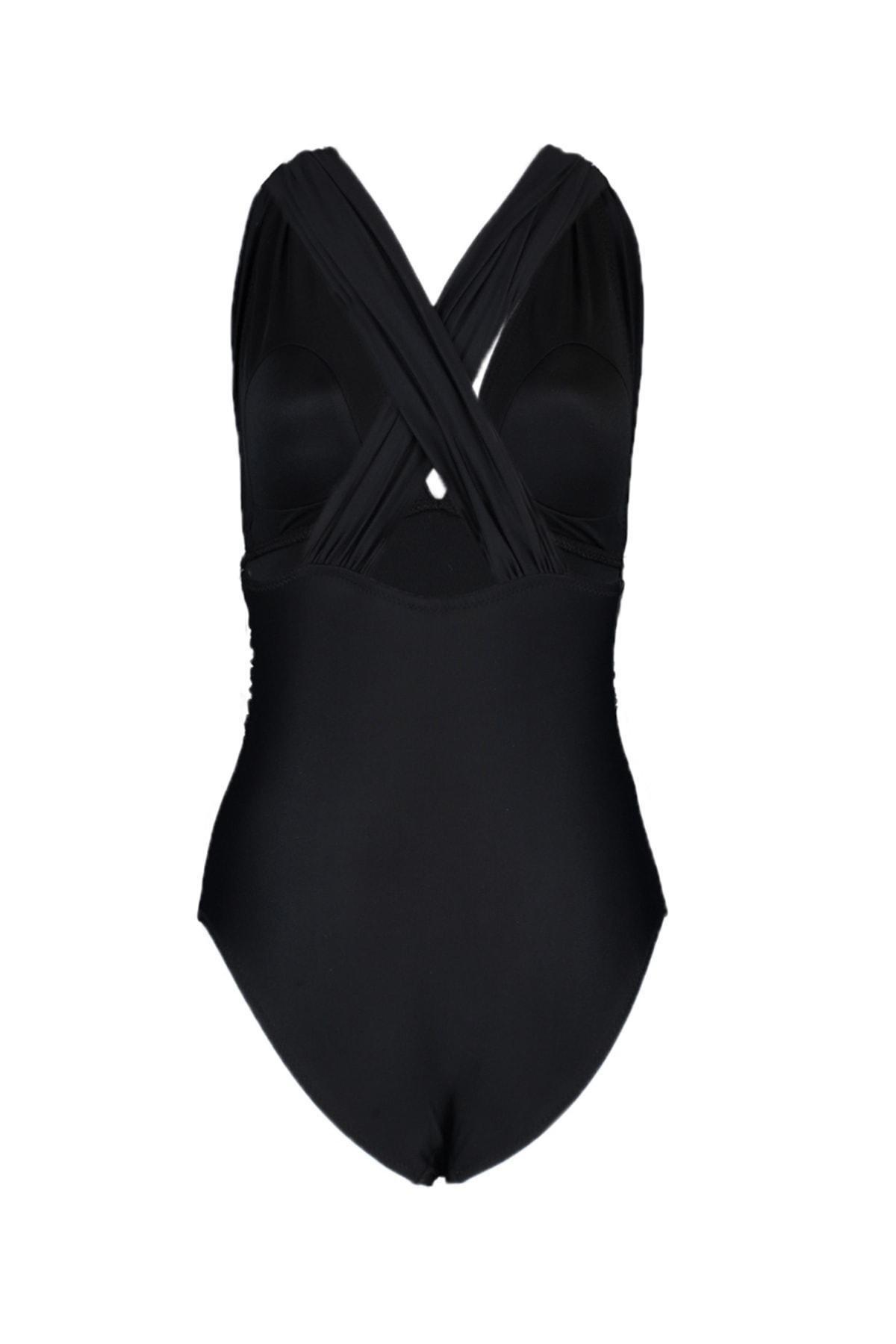 Black Plain Swimsuit, , large image number 7