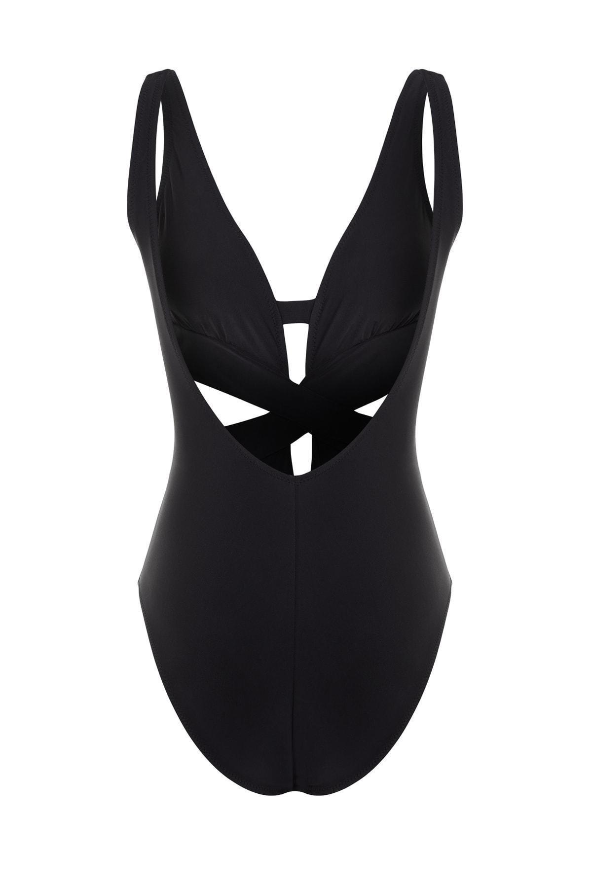 Black Plain Swimsuit, , large image number 6