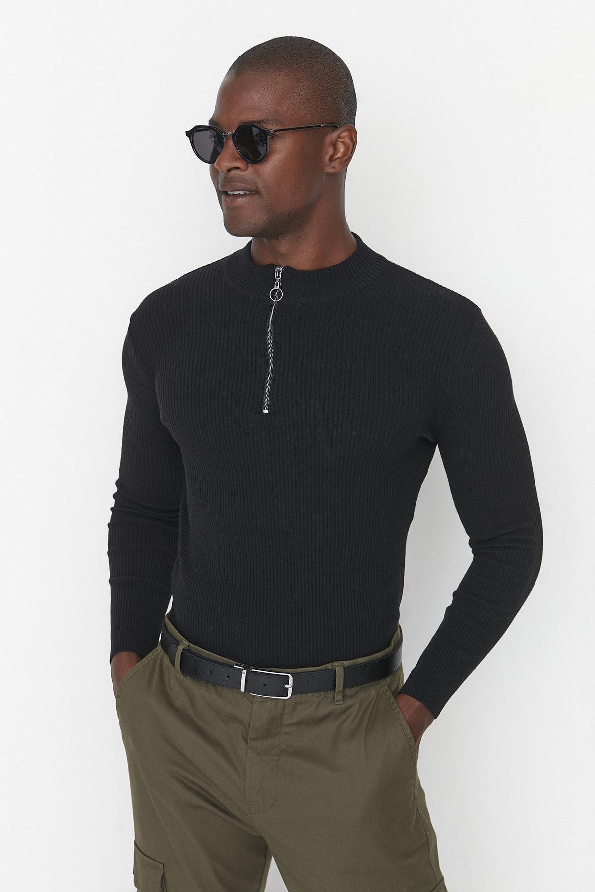 Black Slim Sweater, , large image number 2