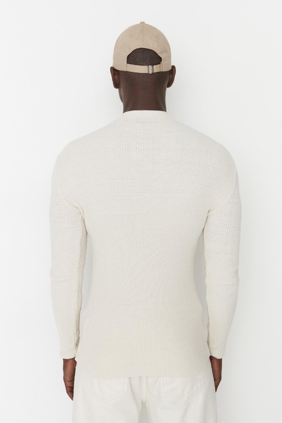 White Slim Sweater, Ecru, large image number 4