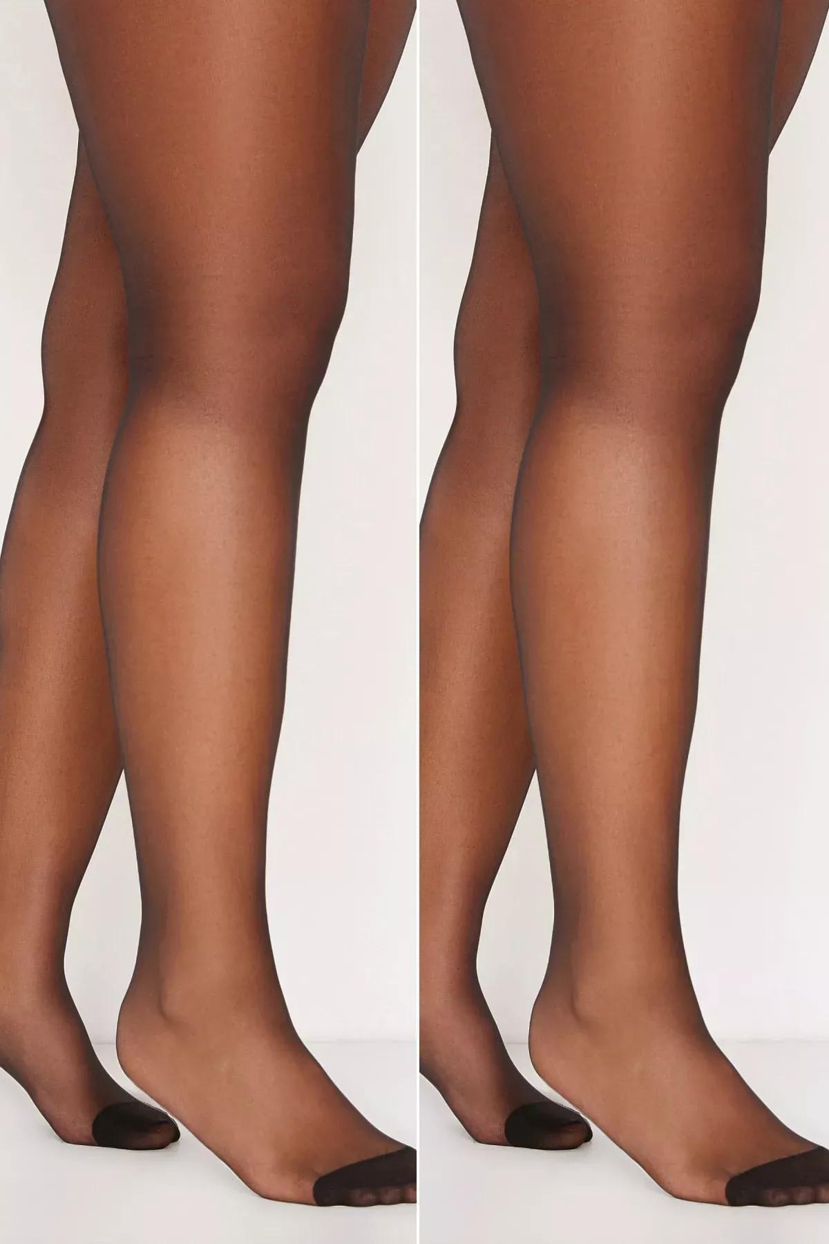 Black Casual Plus Size Tights, , large image number 0