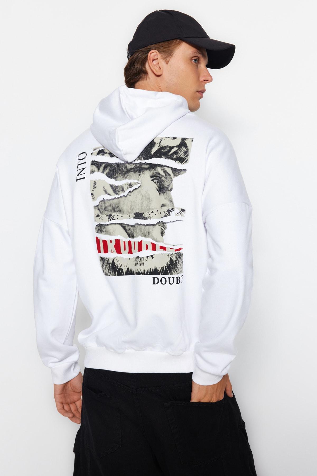 White Hooded Sweatshirt, , large image number 2