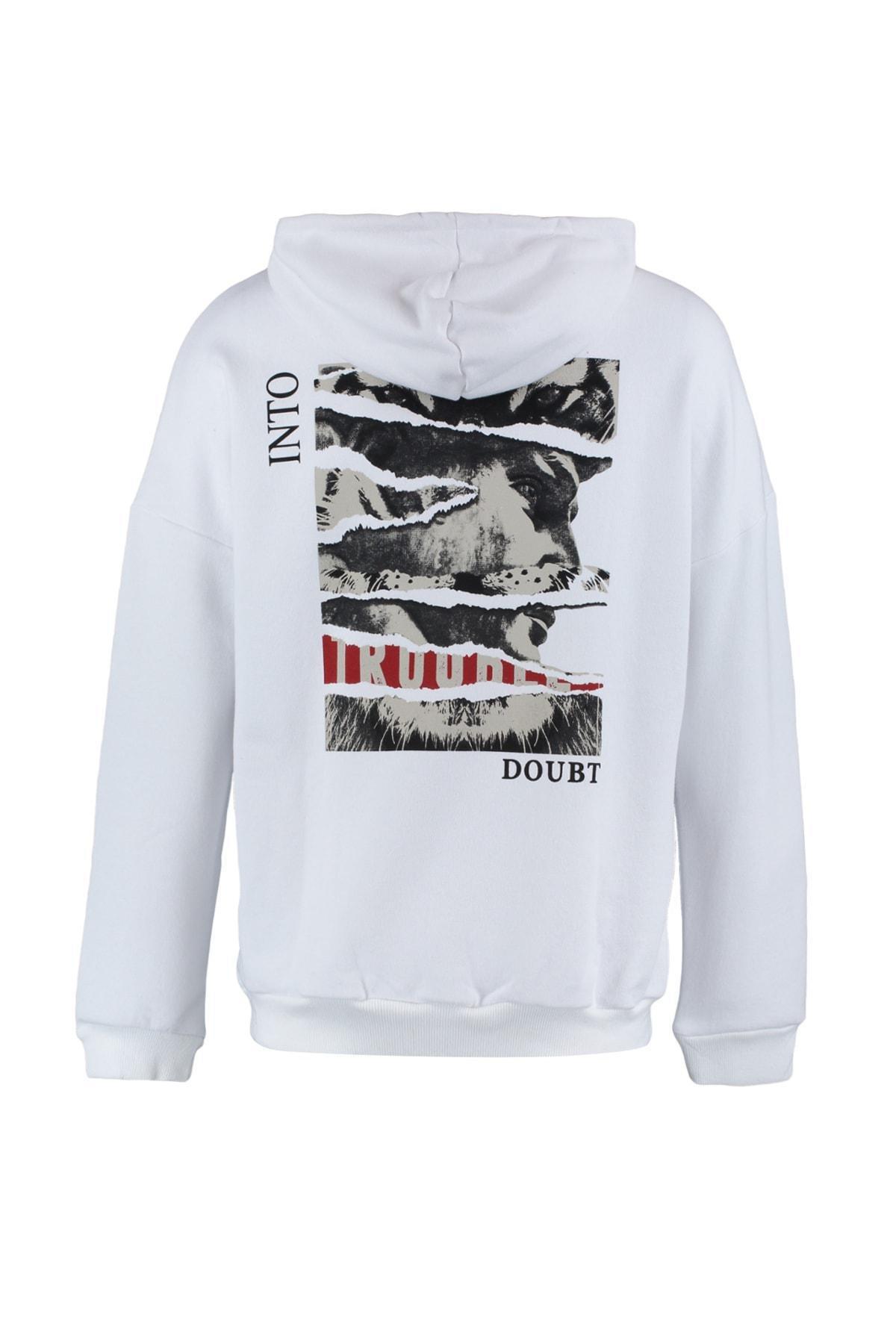 White Hooded Sweatshirt, , large image number 7