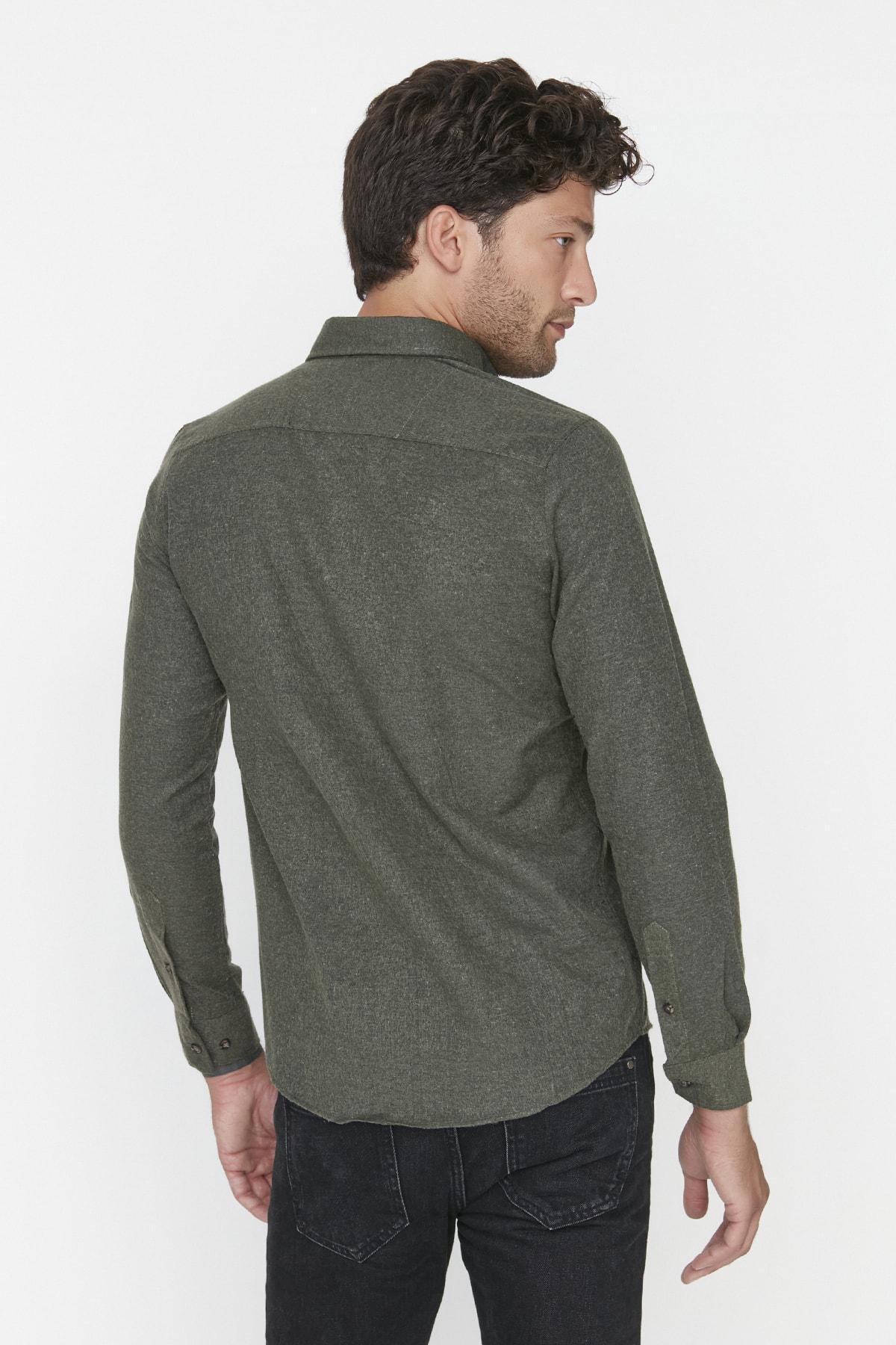 Green Slim Fit Single Pocket-Shirt, , large image number 4